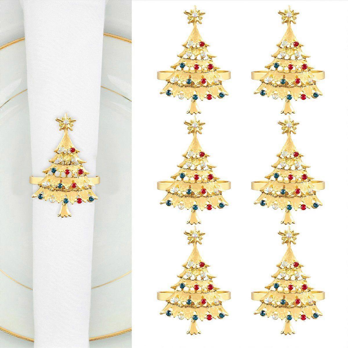 6Pcs Christmas Napkin Button Napkin Ring Napkin Ring Cloth Ring