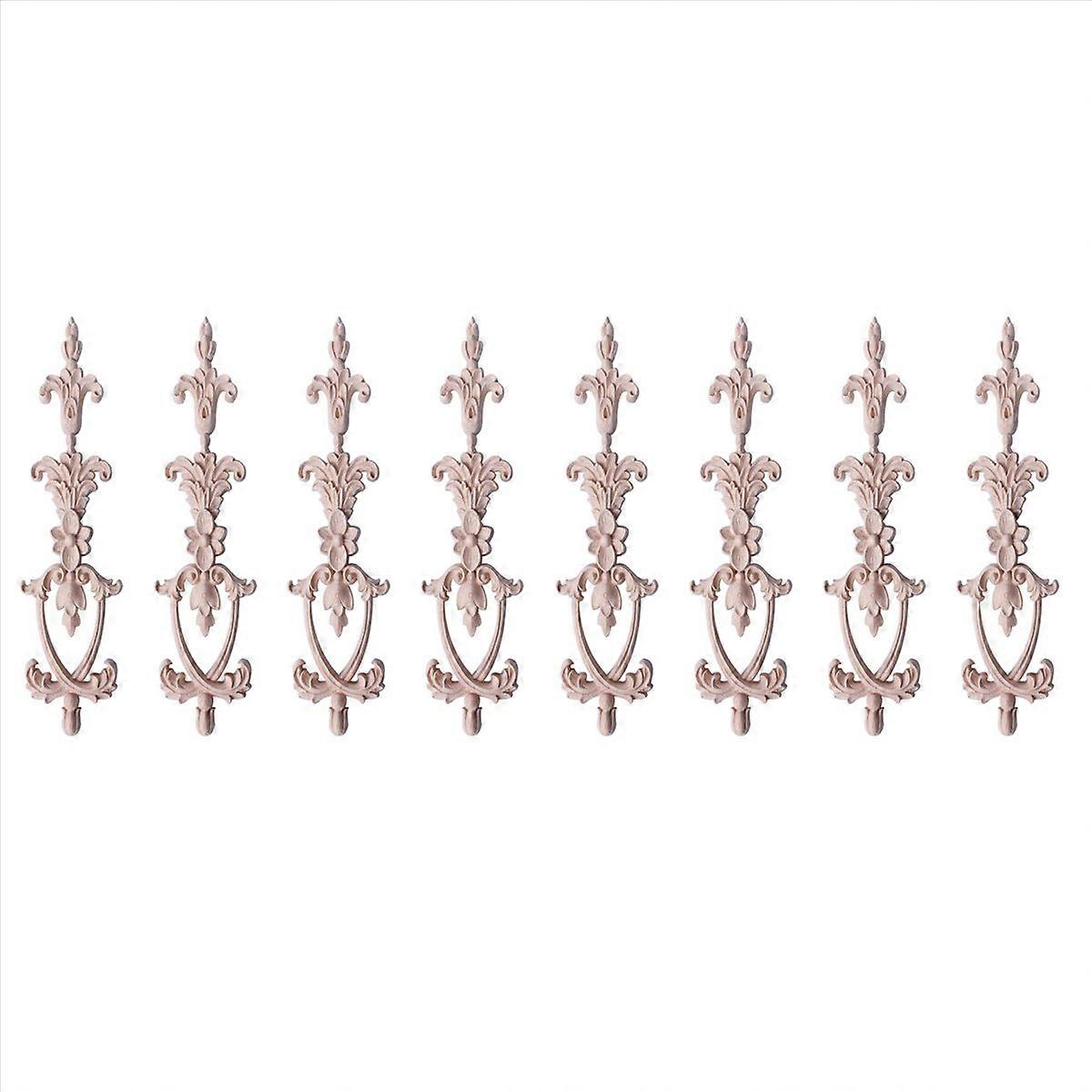 1x Wood Carved Corner Onlay Applique Unpainted Frame Decal 25x6cm