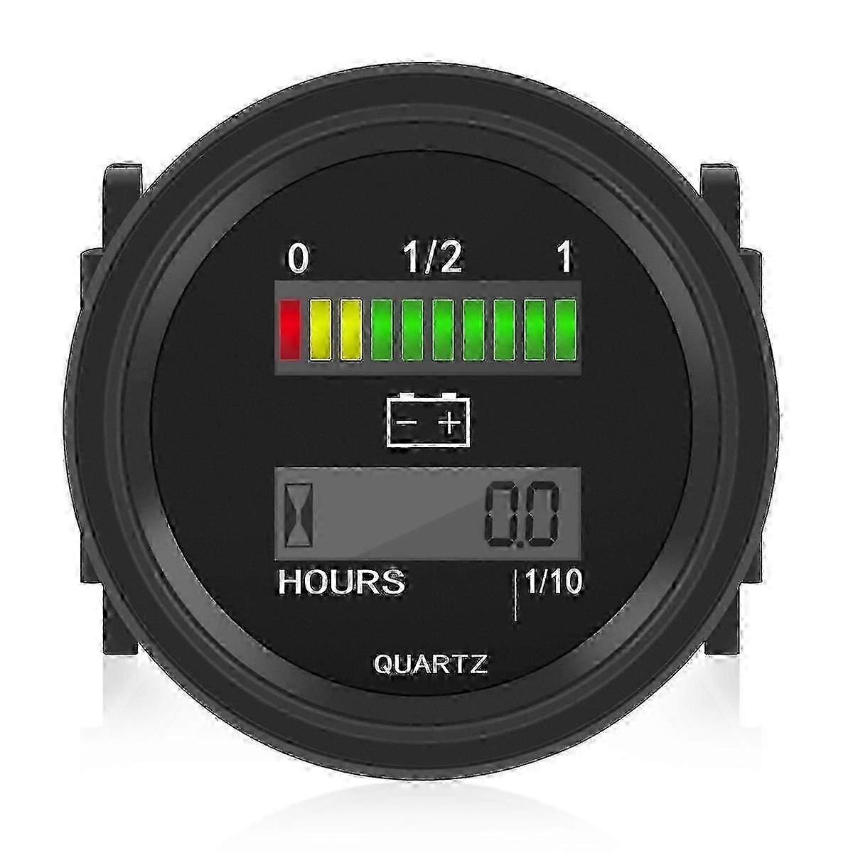 12V/24V/36V/48V/72V LED Digital Battery Status Charge Indicator with Hour Meter Gauge