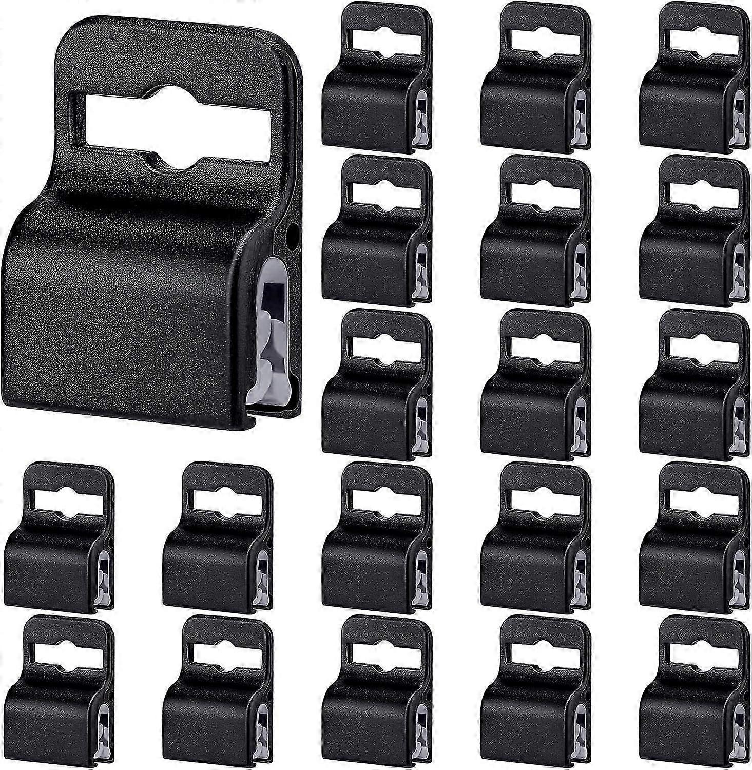 Black Gripper Card Holder Clamps Black Swipe Card Holder Plastic ID Card Secure Badge Holder for Standard Thickness ID Badge (20 Pcs)
