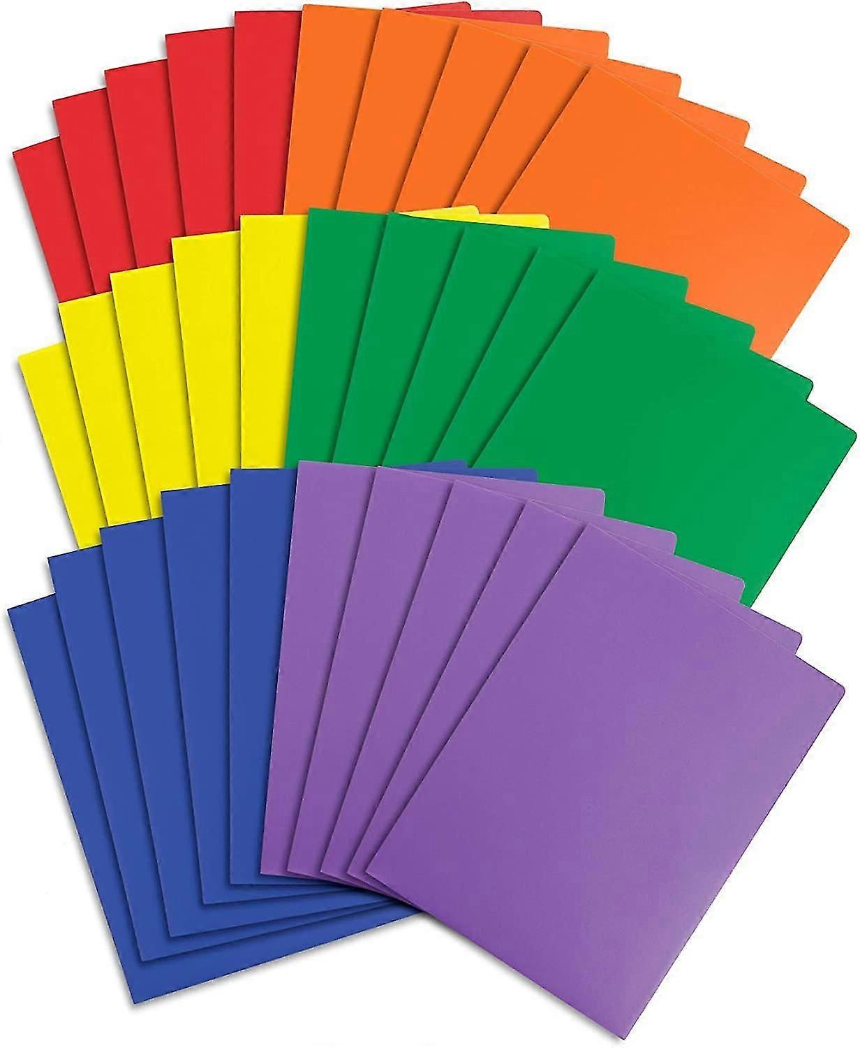 Two Pocket Plastic Folders, Assorted Colors, Durable Plastic Folders With Pockets, Letter Size With Bu