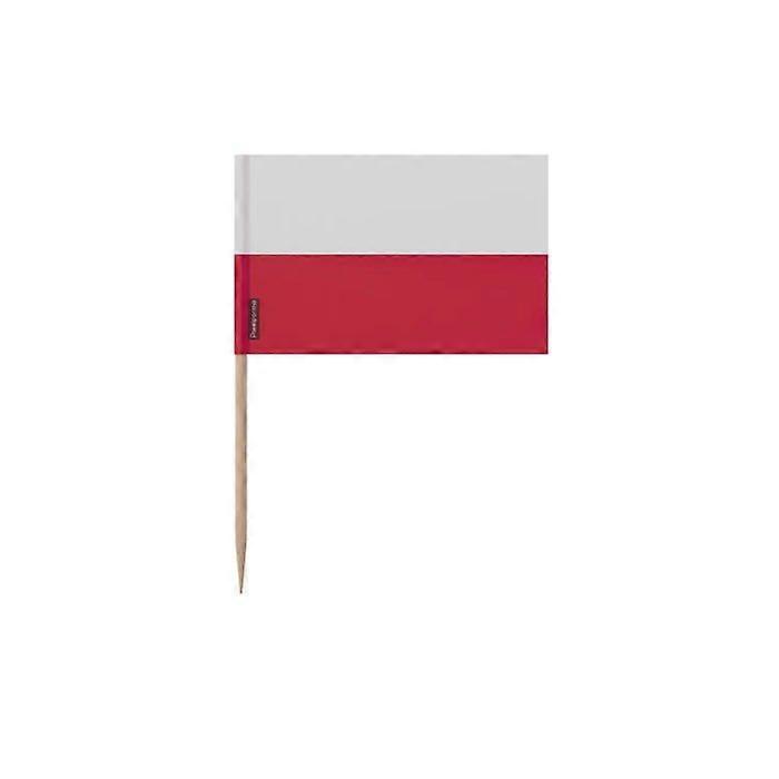 Poland Flag Toothpicks - 12 cm - 100 pieces - Adhesive Plastic - Bamboo Stick - Pixelforma