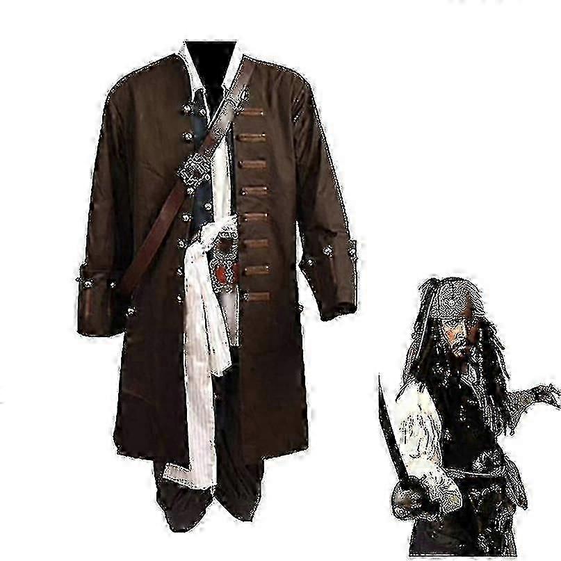 パイレーツオブカリビアンコスチュームムービージャックスパロウコスプレフルセットコスチュームクラブハロウィーンパーティーショー衣装