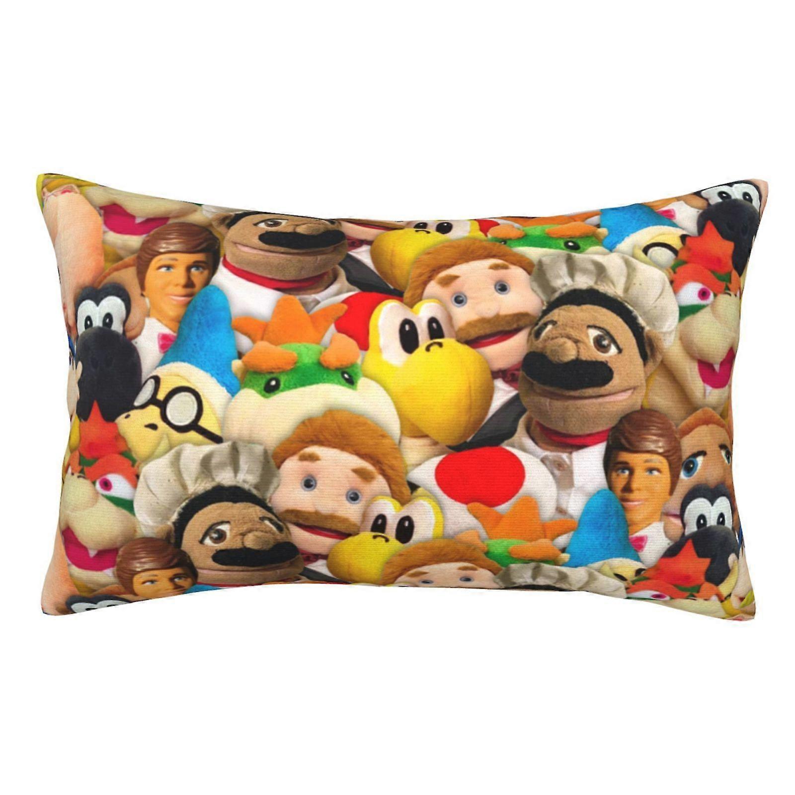 y1066 SML Jeffy Mario Pillowcase Decor Cushion Pillow Covers With Hidden Zipper For Sofa Bed Dorm Car Couch Pillow Case cBZT3197