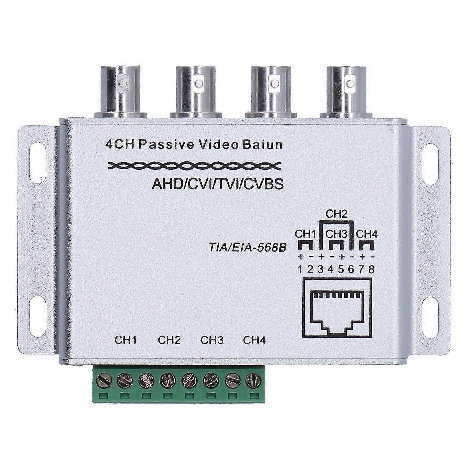 4CH AHD/CVI/TVI/CVBS Passive Video Twisted Pair Transceiver 720P 1080P HD BNC RJ45 UTP Converter to nced Signal Balun