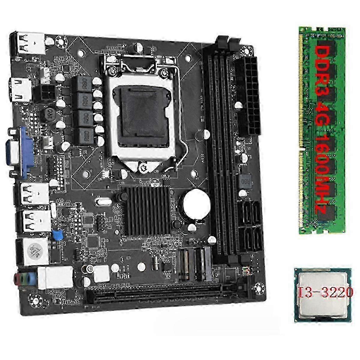 Itx H61 Desktop Motherboard +i3-3220 +1x Ddr3 1600mhz 4g Ram Cpu Lga 1155 Support Up To 16gb Ram Slots 100m Network Card miao4