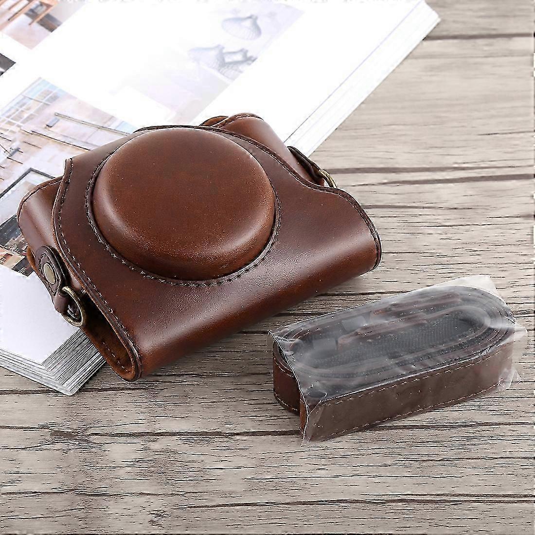 ソニーDSC-HX90用ストラップ付きフルボディカメラPUレザーケースバッグ