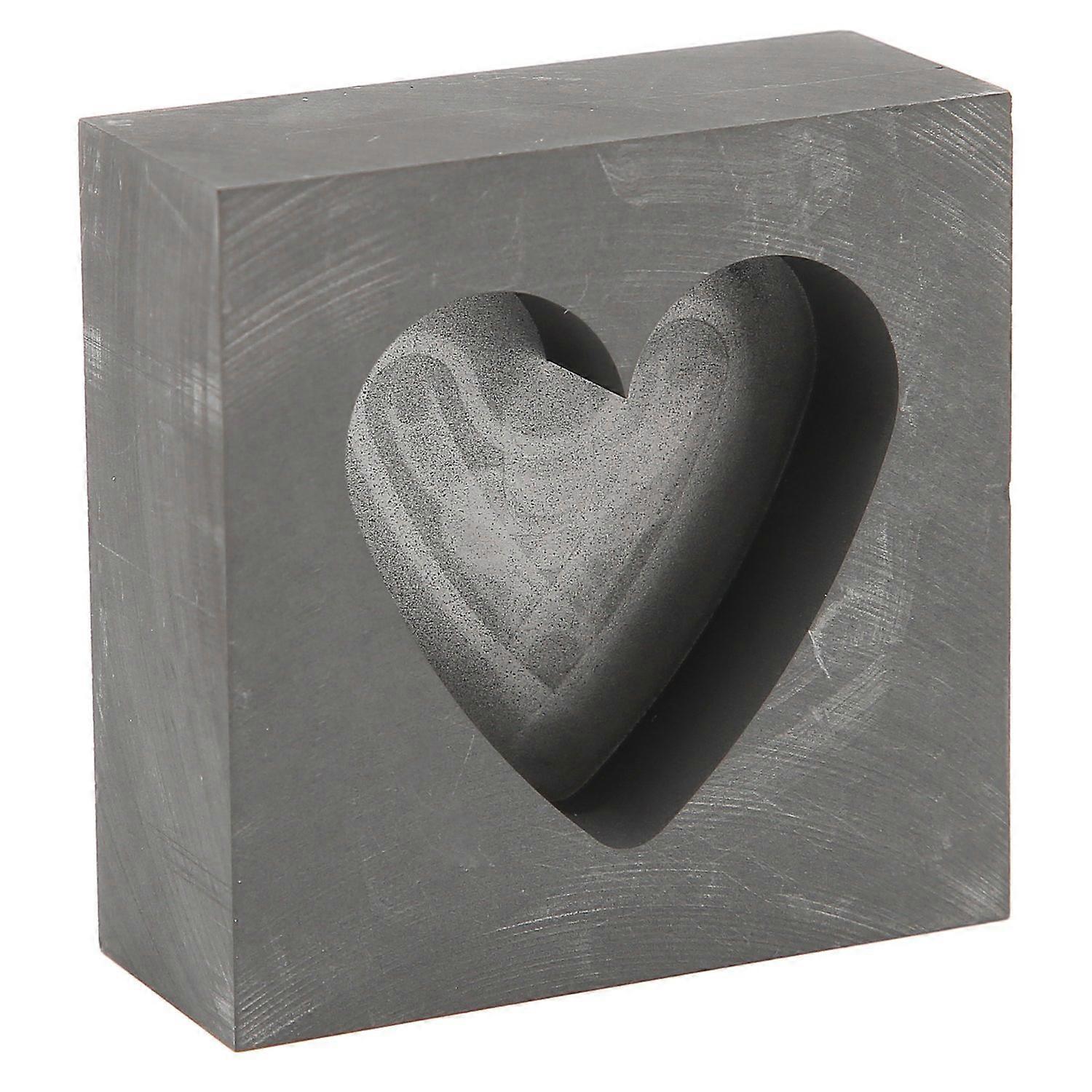 Graphite Casting Mold Professional Heart Shaped Ingot Casting Refining Mould for Melting Gold Silver