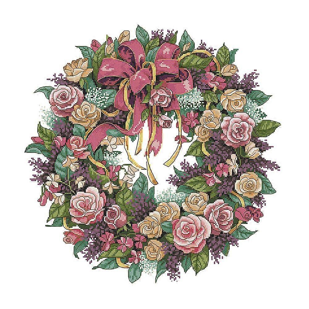DIY Stamped Cross Stitch Kit - 14 Count - Beauful Garland