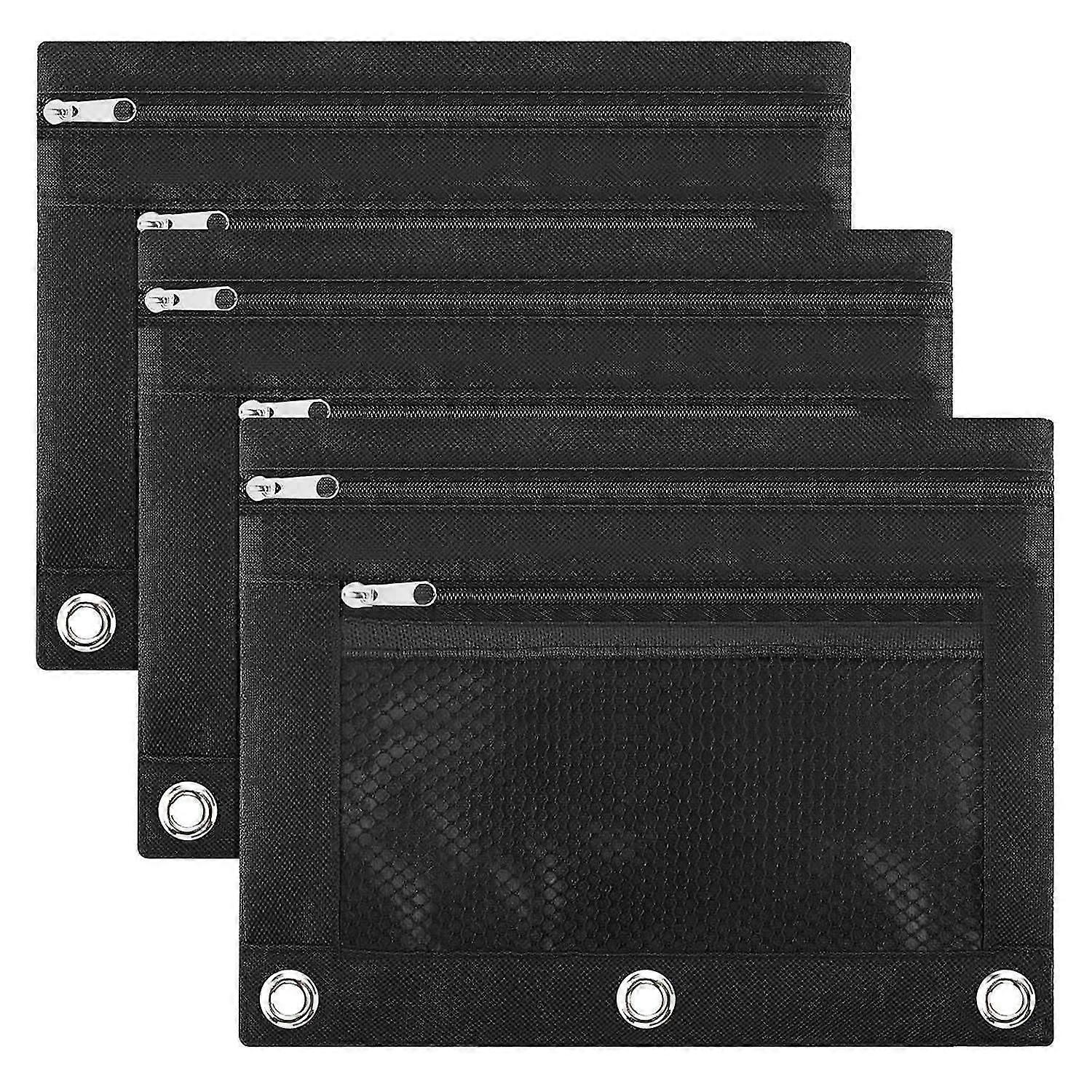 3 عبوات قلم رصاص الحقيبة 3 ثقب الموثق سستة القلم الحقائب القماش مقلمة لمكتب كلية المدرسة سو (haoyi