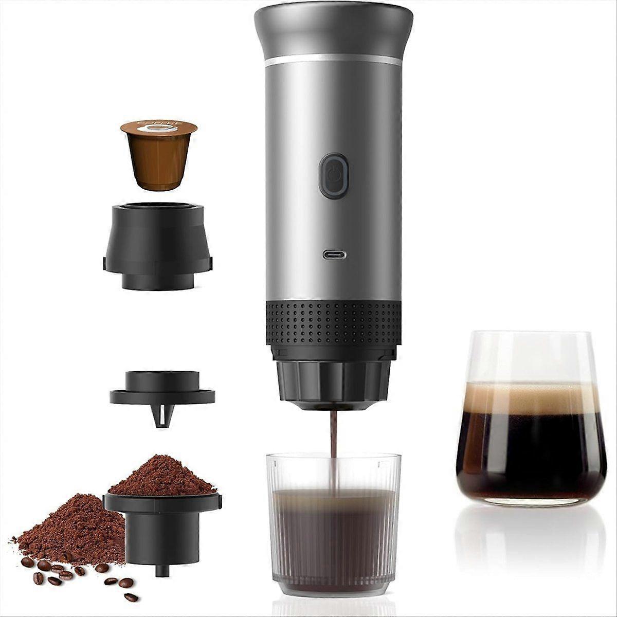 Portable Espresso Coffee Machine , Wireless & Electric, Compatible with Capsules & Powder, Ideal fo