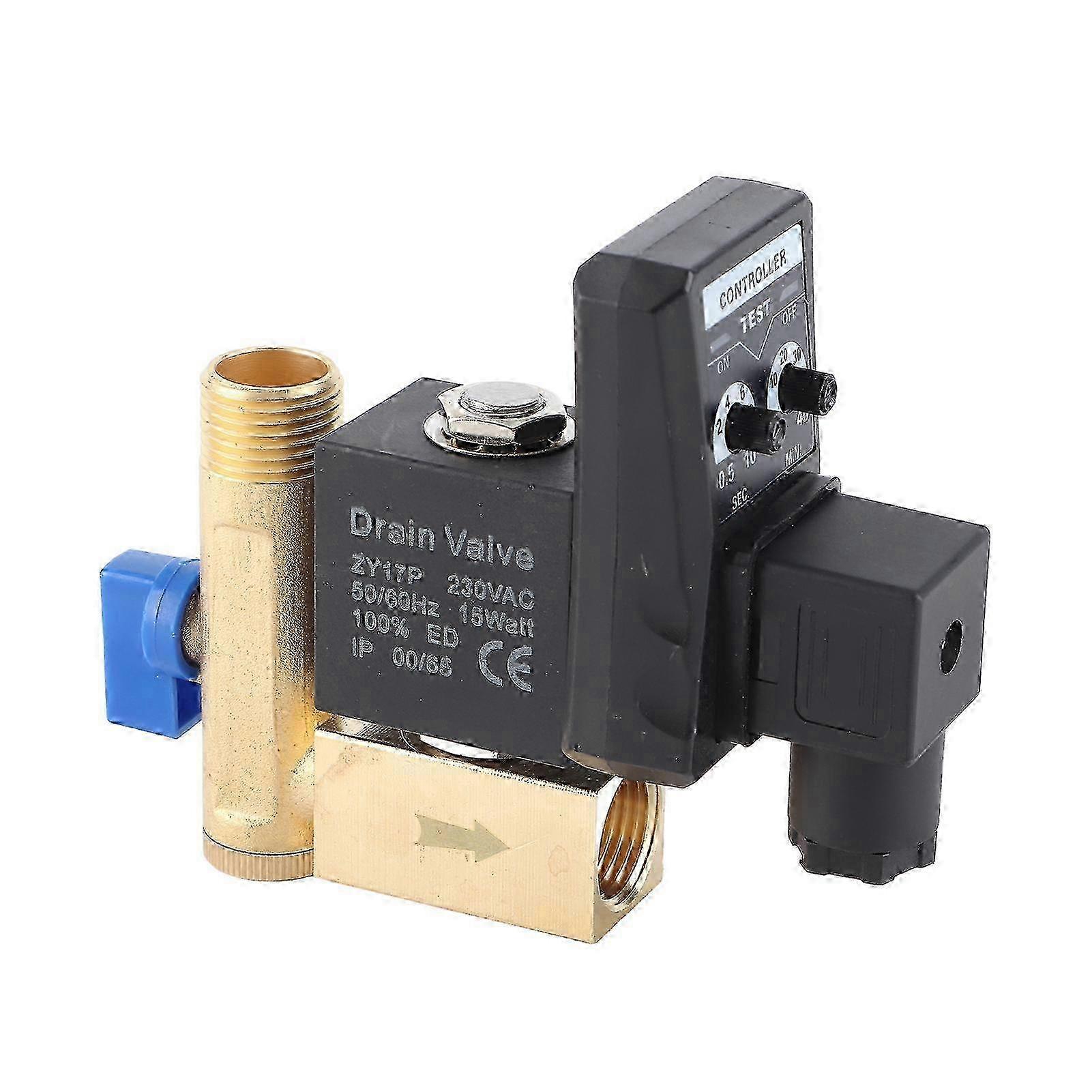 G1/2 DN15 Automatic Electronic Timed Drain Valve for Air Compressor Condensate (AC230V)