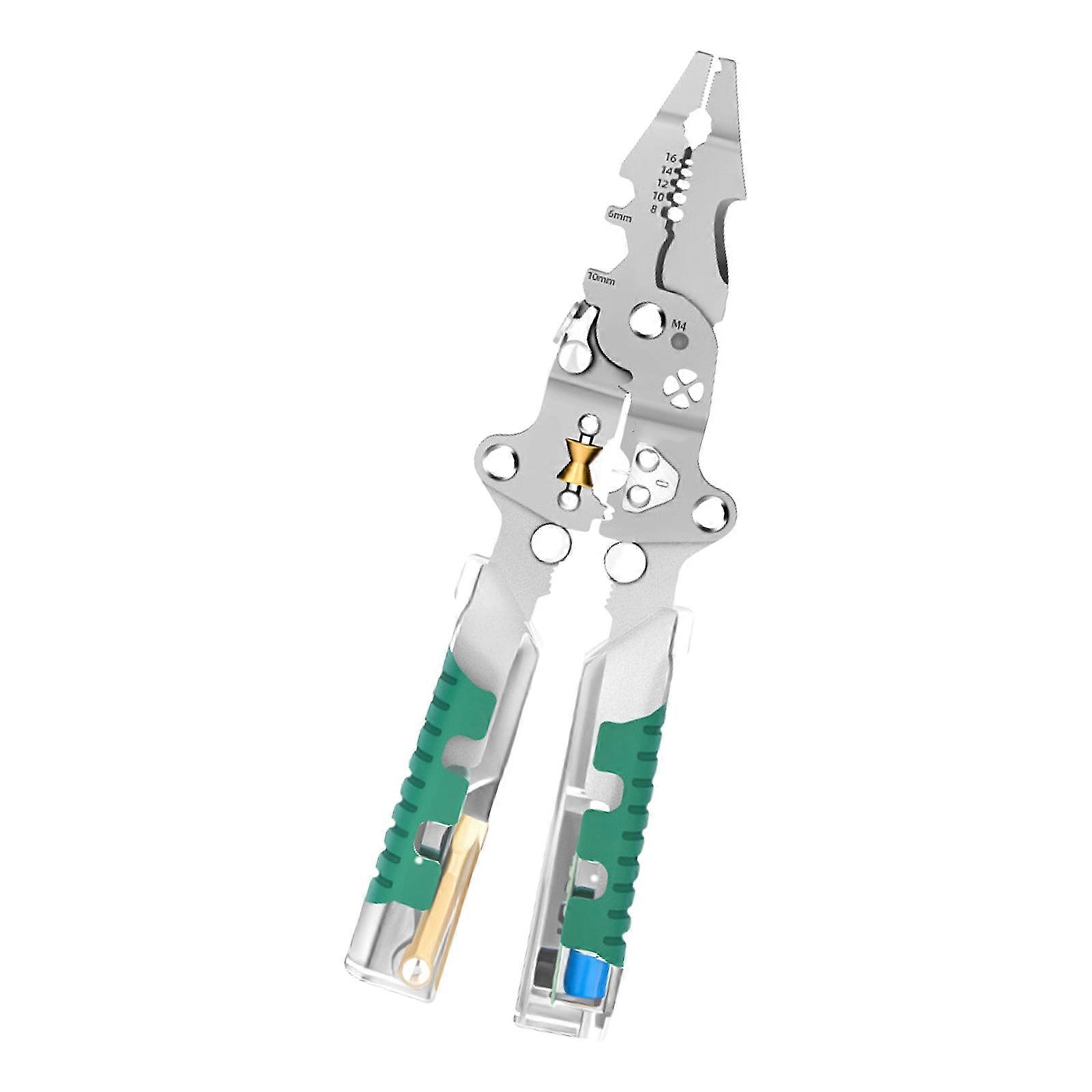 Folding Efficient Electrician Stripping Plier With Comfortable Grip Handle for Wire Cutting Stripping Efficient Handling Multicolor