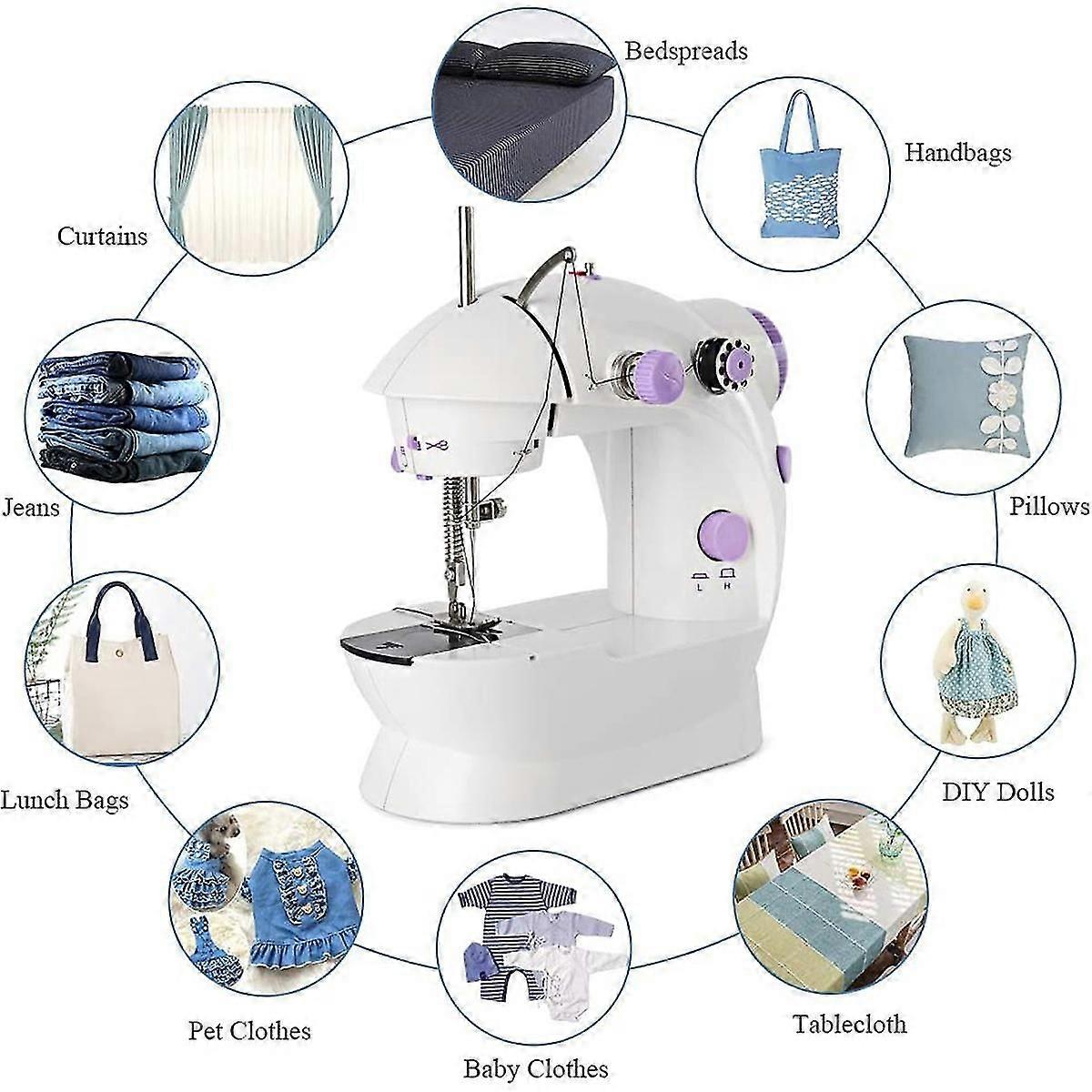 34pcs Led Electric Multi-function Portable Mini Desktop Sewing Machine Handheld Kit