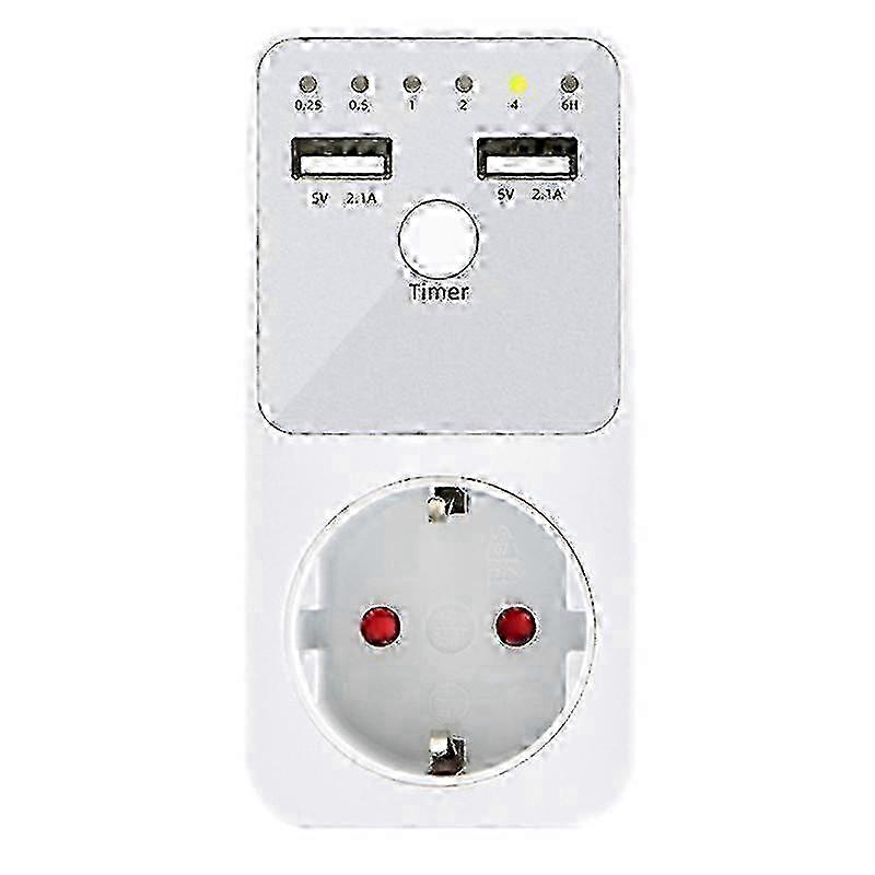 Intelligent Programmable Countdown Timer Socket Electrical 6HR Socket for USB Interface Switch EU Pl