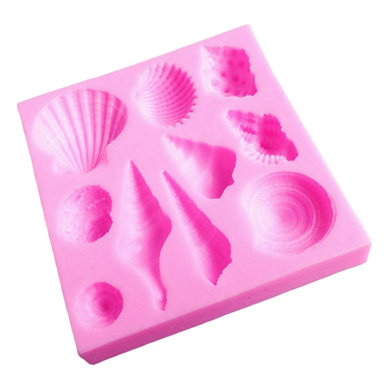 Reusable Conch Shell Baking Mold Flexible Silicone Cake Decorating Tool For Oven Microwave Safe Craft Projects  Pink