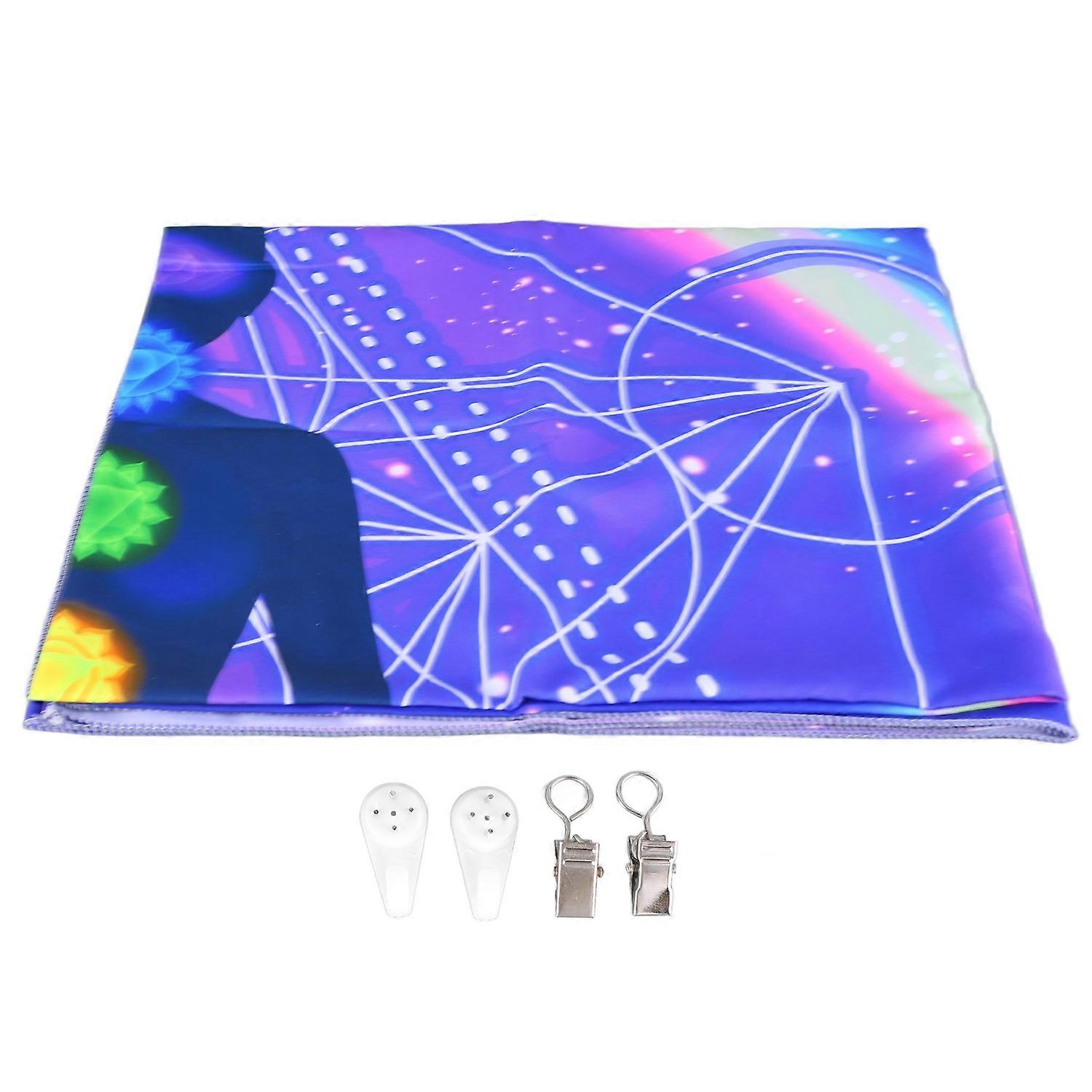Blacklight Tapestry Sit in Meditation Fluorescent Effects Soft Durable UV Reactive Tapestry for Bedr