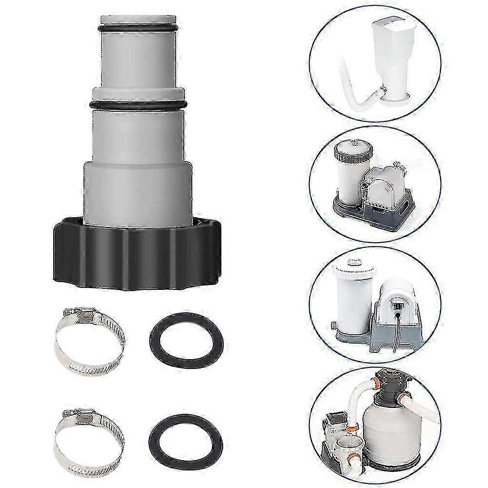 Zwembadslangconnectorset - 2 stuks adapters met schroefdraad compatibel met Intex-pompen