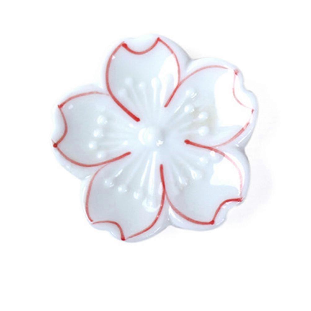 5pcs Ceramic Chopsticks Rest Japanese Style Sakura Chopsticks  Stand Flower Design Rack Holder (Assorted Color)