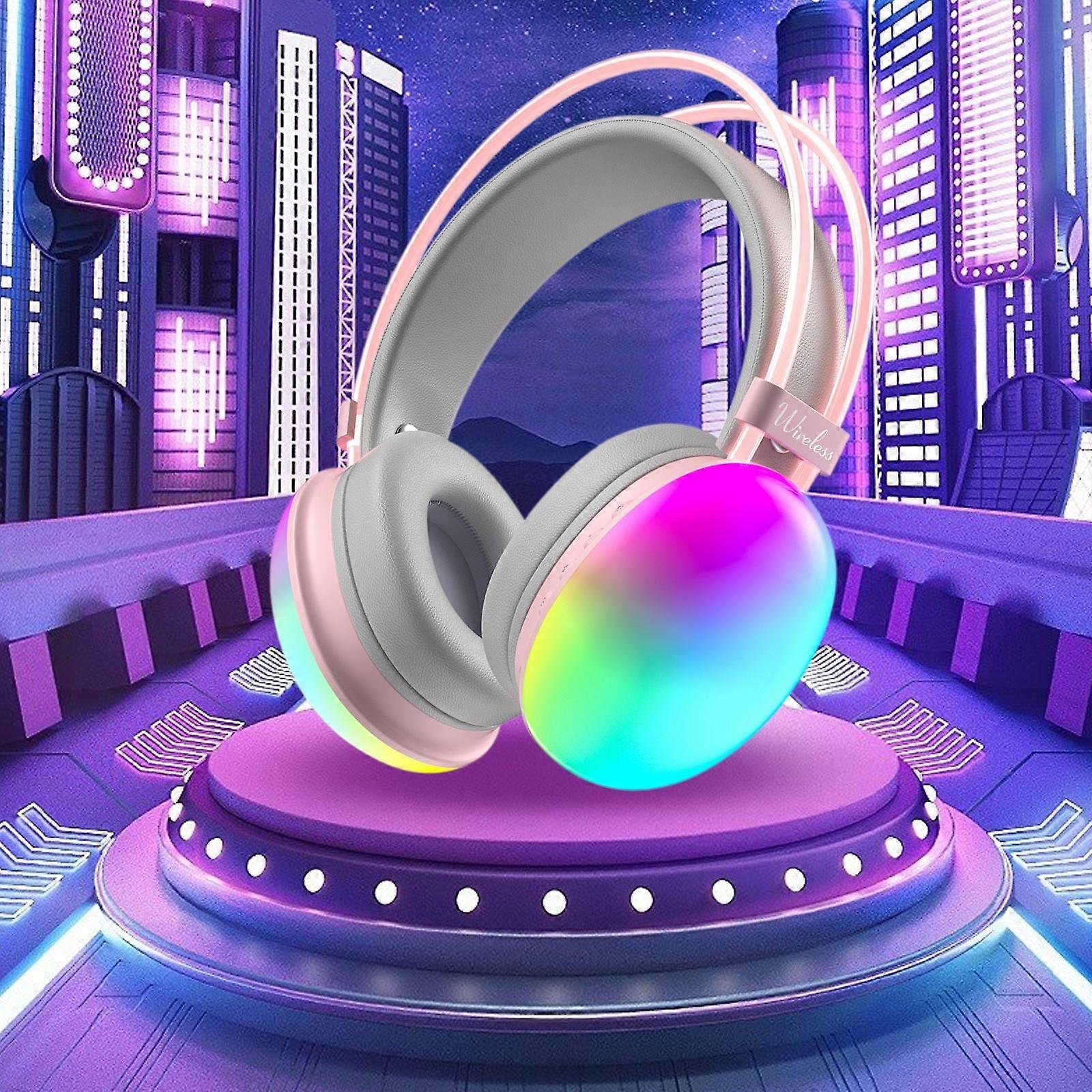 Wireless Gaming Headset with Wired Mode, 5.3 Bluetooth, Compatible with PS5, PS4, PC, Switch, Mac, LED, Mic, Low Latency