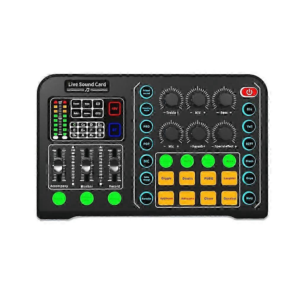 M6 48V Wireless Live Sound Card Multi-function Voice Changer for Live Broadcast