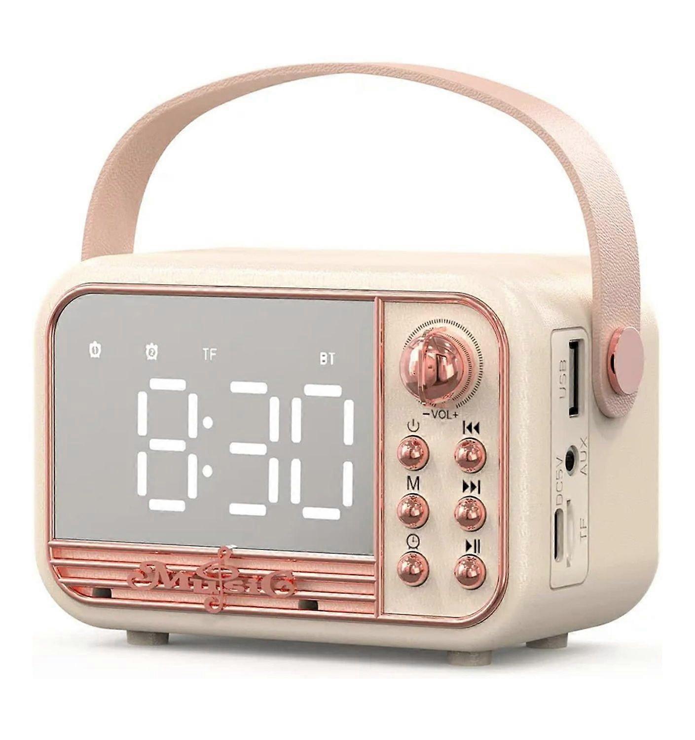 Retro Bluetooth Speaker, Vintage Portable Wireless Bluetooth Speakers with Alarm Clock Loud Volume