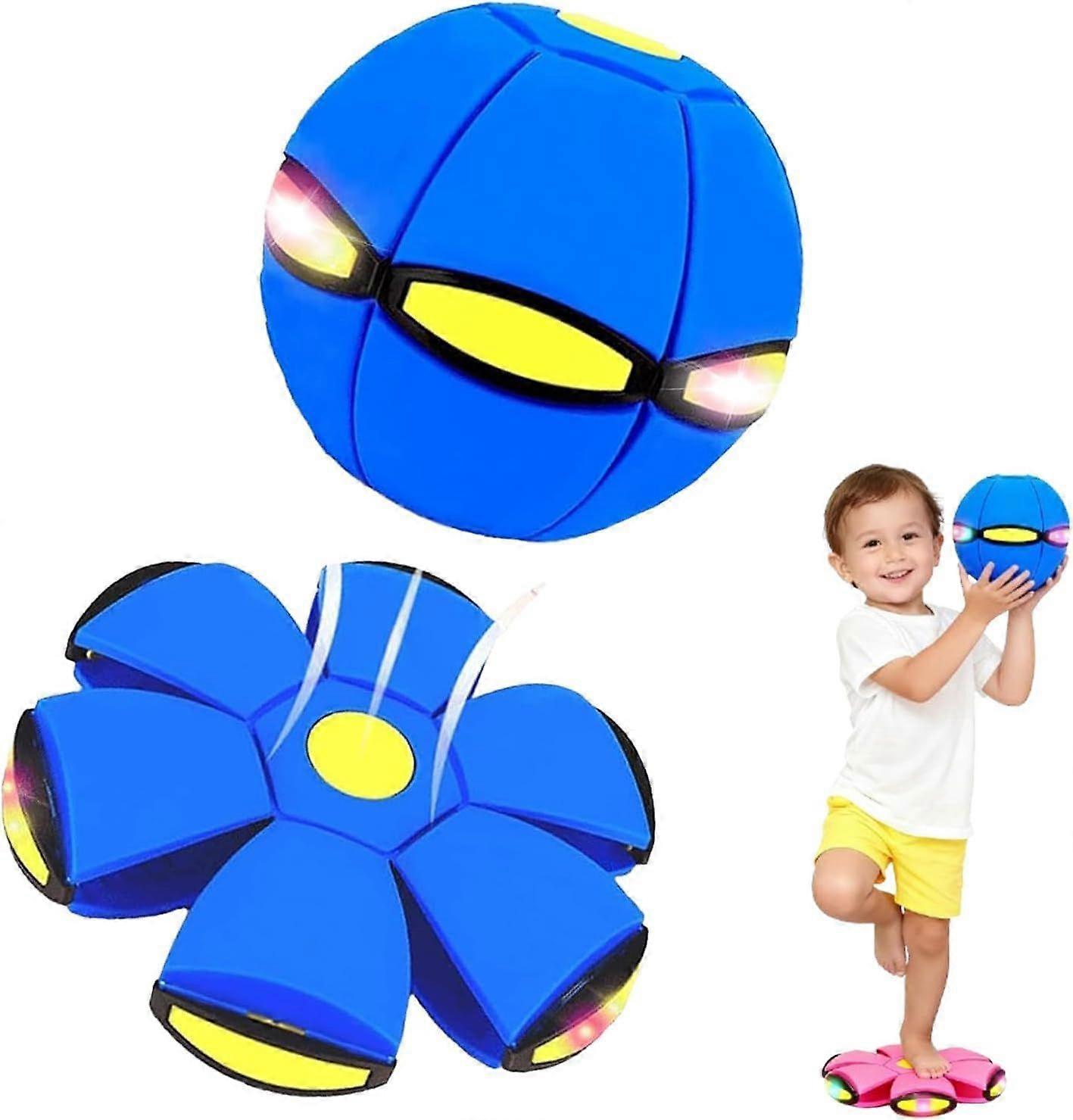 Quality Children's Bouncing Ball, Magic Metaball Ball, Dual Form Freely Switchable with 6 Light, Magic Flying Saucer, Parent-Child Interaction