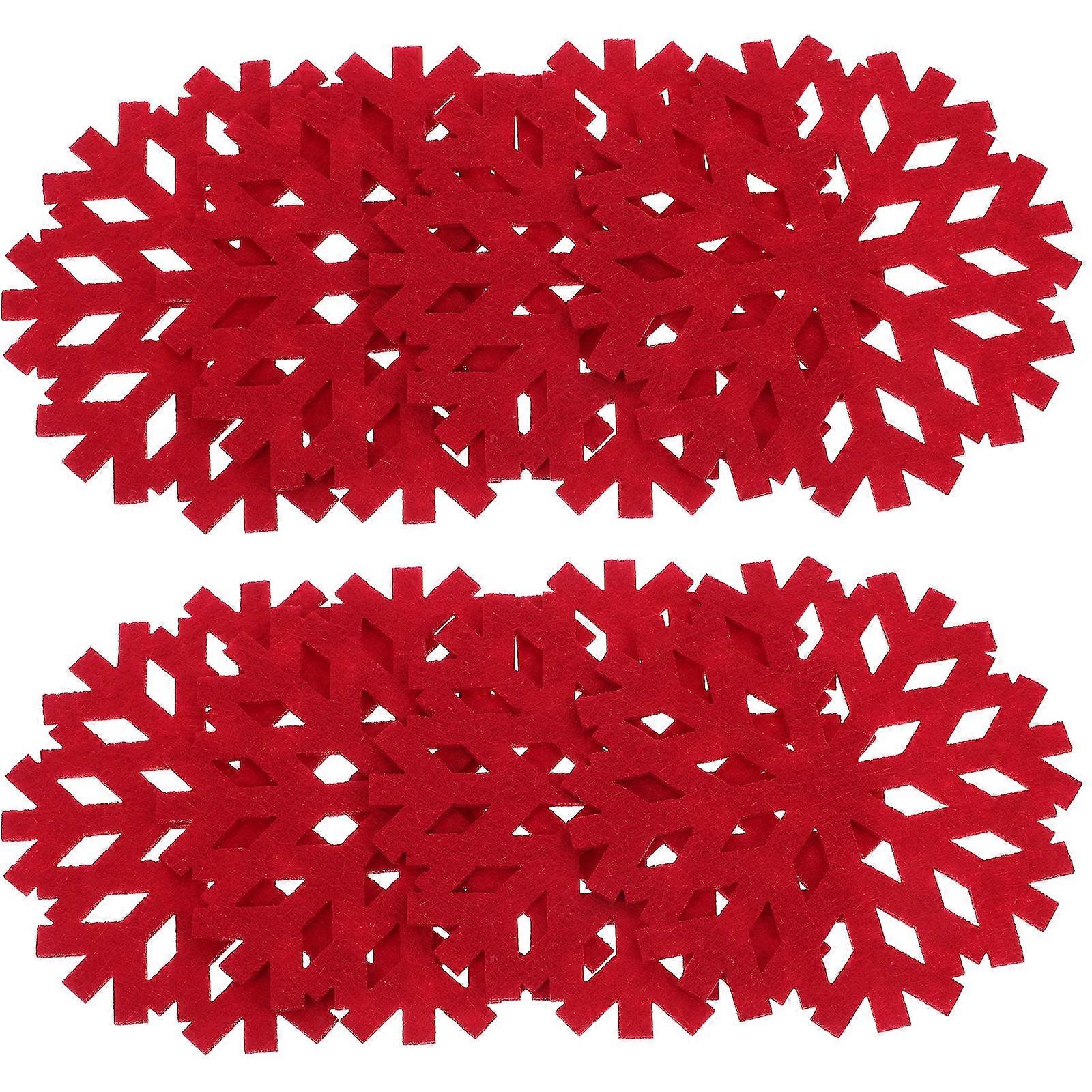 Festive Snowflake Placemats Table Decor Dining Table Accessories Cloth Material 20Pcs