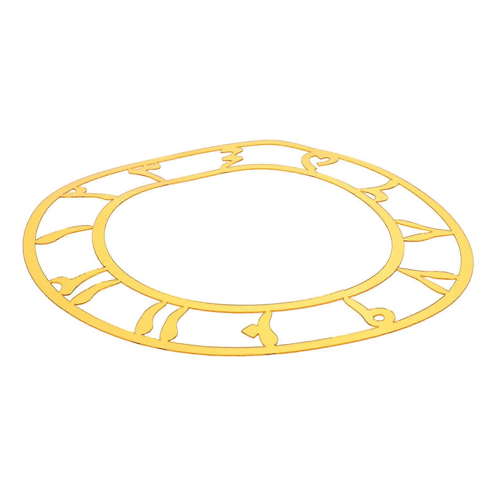 Acrylic Round Mirror Clock Face Decal for Decoration 25cm Peel Stick