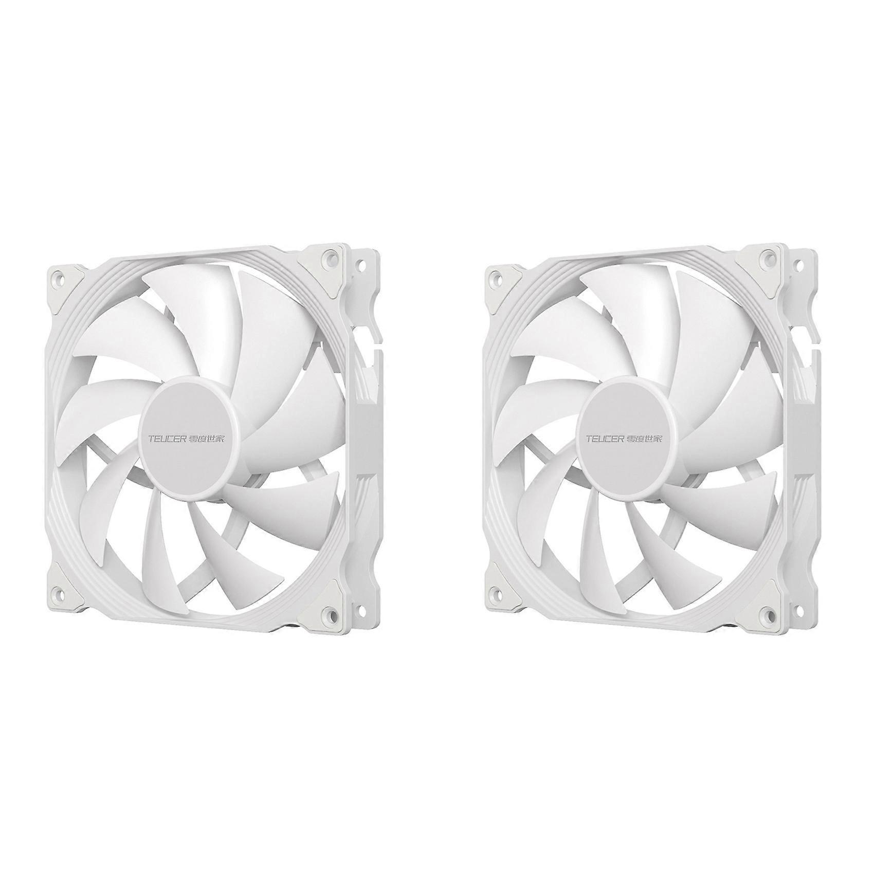 2X TEUCER AF14025 PC Cooling Fan 4PIN PWM 140mm Computer Case Cooling System Fan Low Noise PC Gamer CPU Cooler White