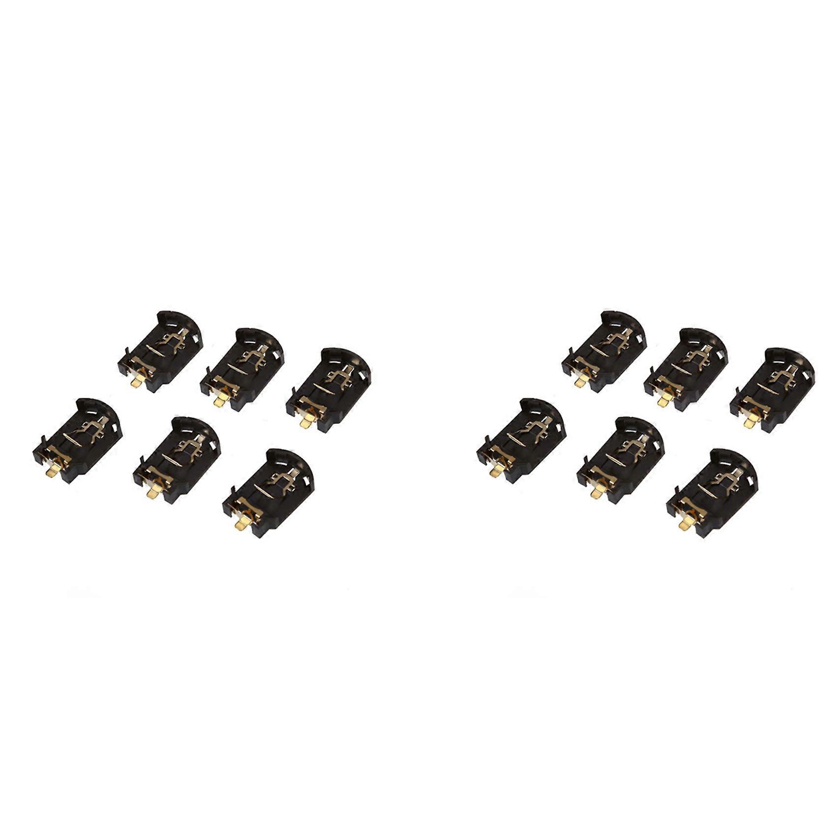 12PCS Brown Plastic Housing CR2032 Button Cell Battery Socket Holder Case