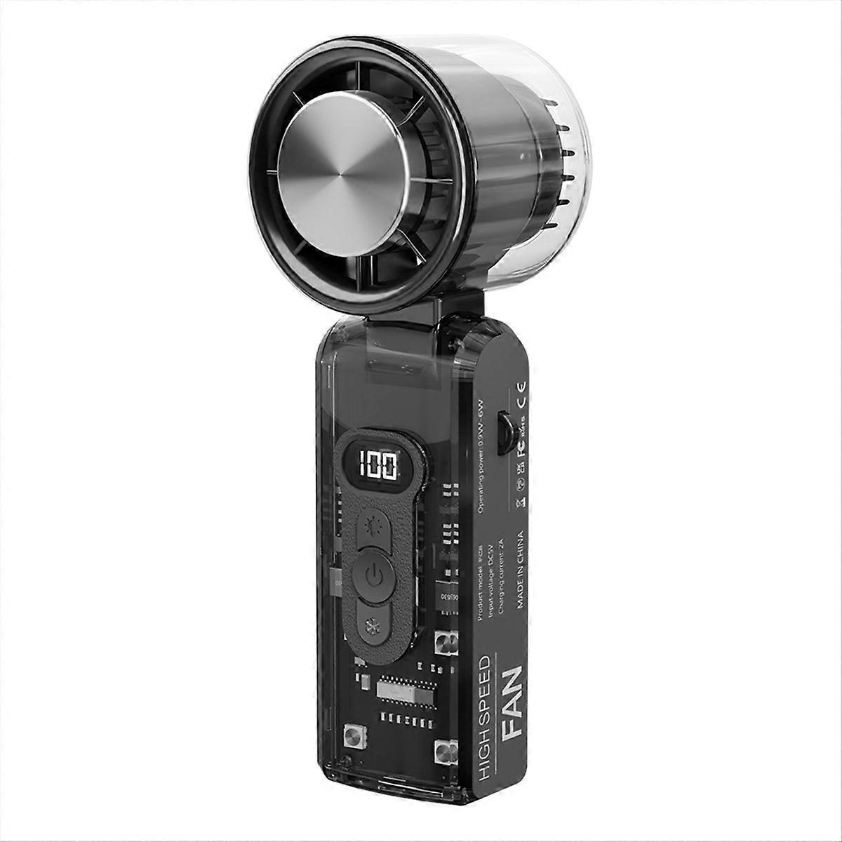 Bærbar ventilator halvlederkøler højhastighedsventilator sort