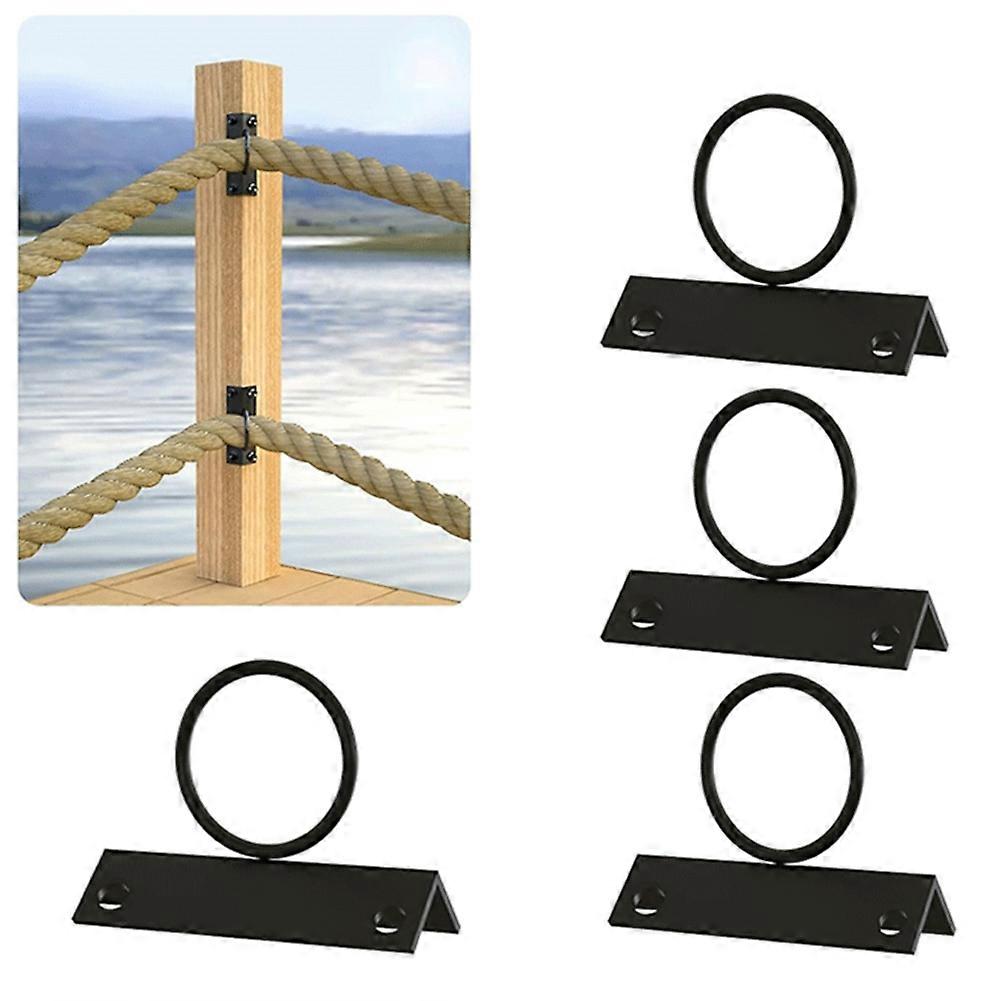 4Pack 2inch Rope Support Holder for Corner Post Drop Ring Brackets Stainless Steel Decorative for Hemp Rope Fencing