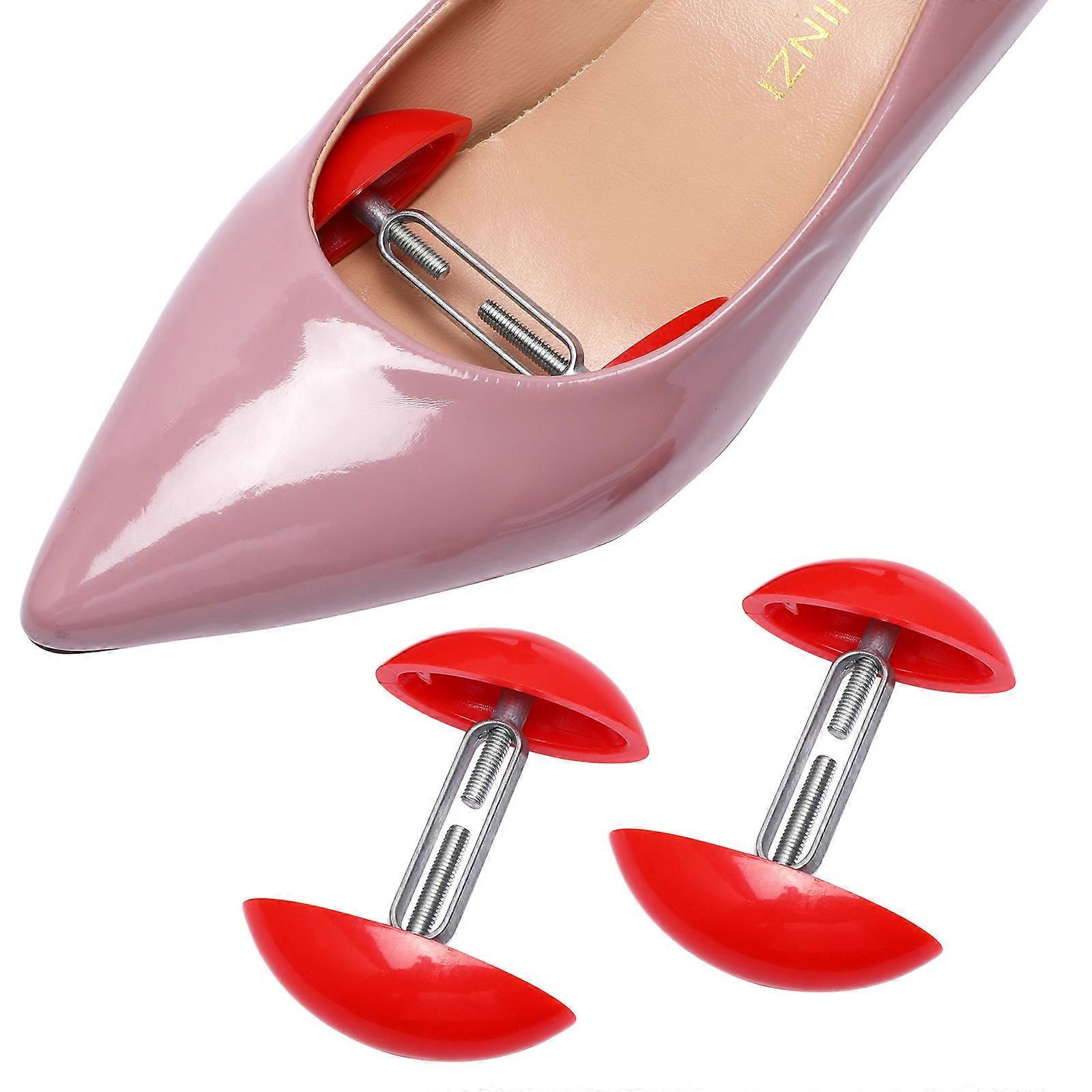 Mini Adjustable Shoe Stretchers for Women's Shoes Width Extenders Red ABS and Aluminum 7-12cm /