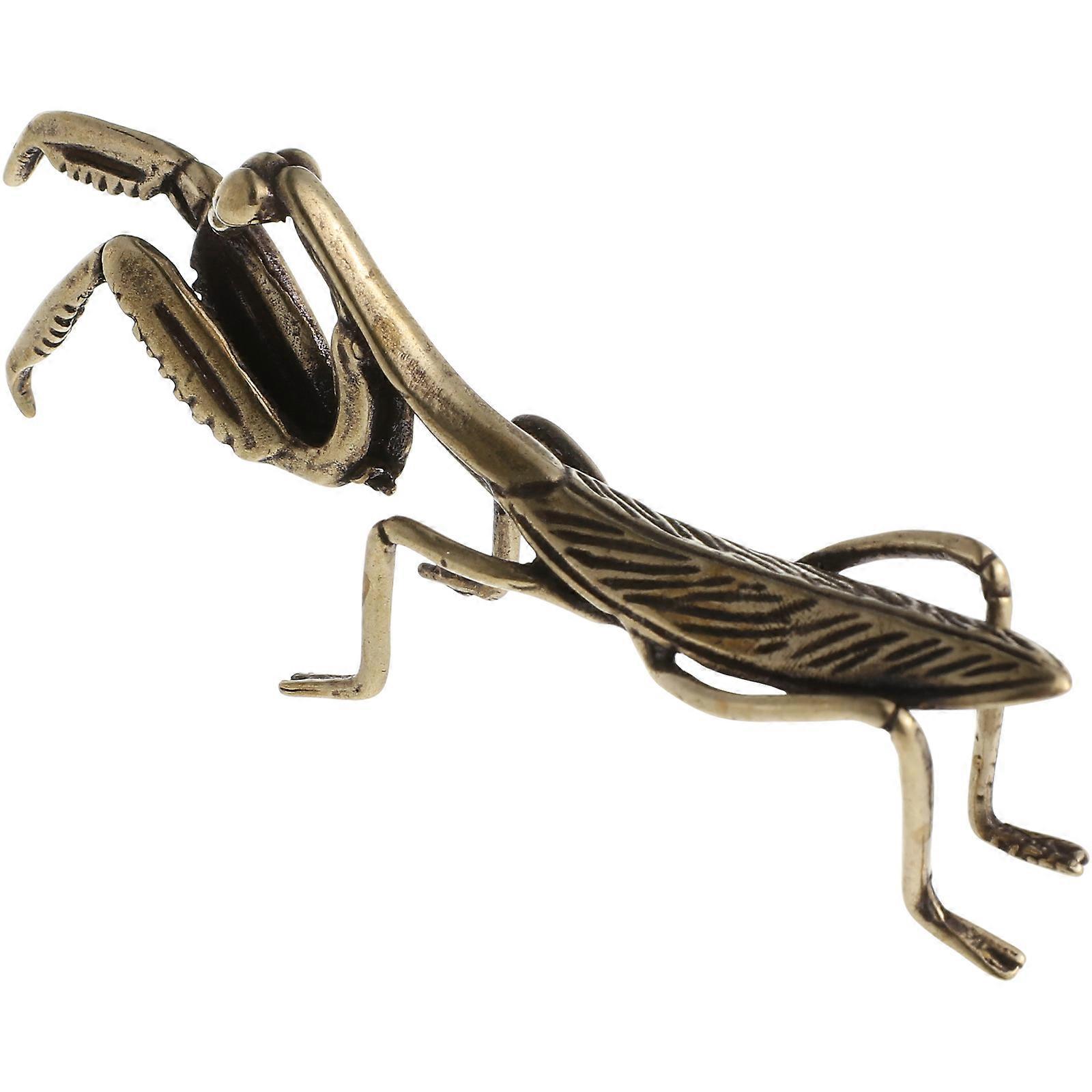 1Pc Simulation Mantis Statues Brass Mantis Sculpture Desktop Decoration