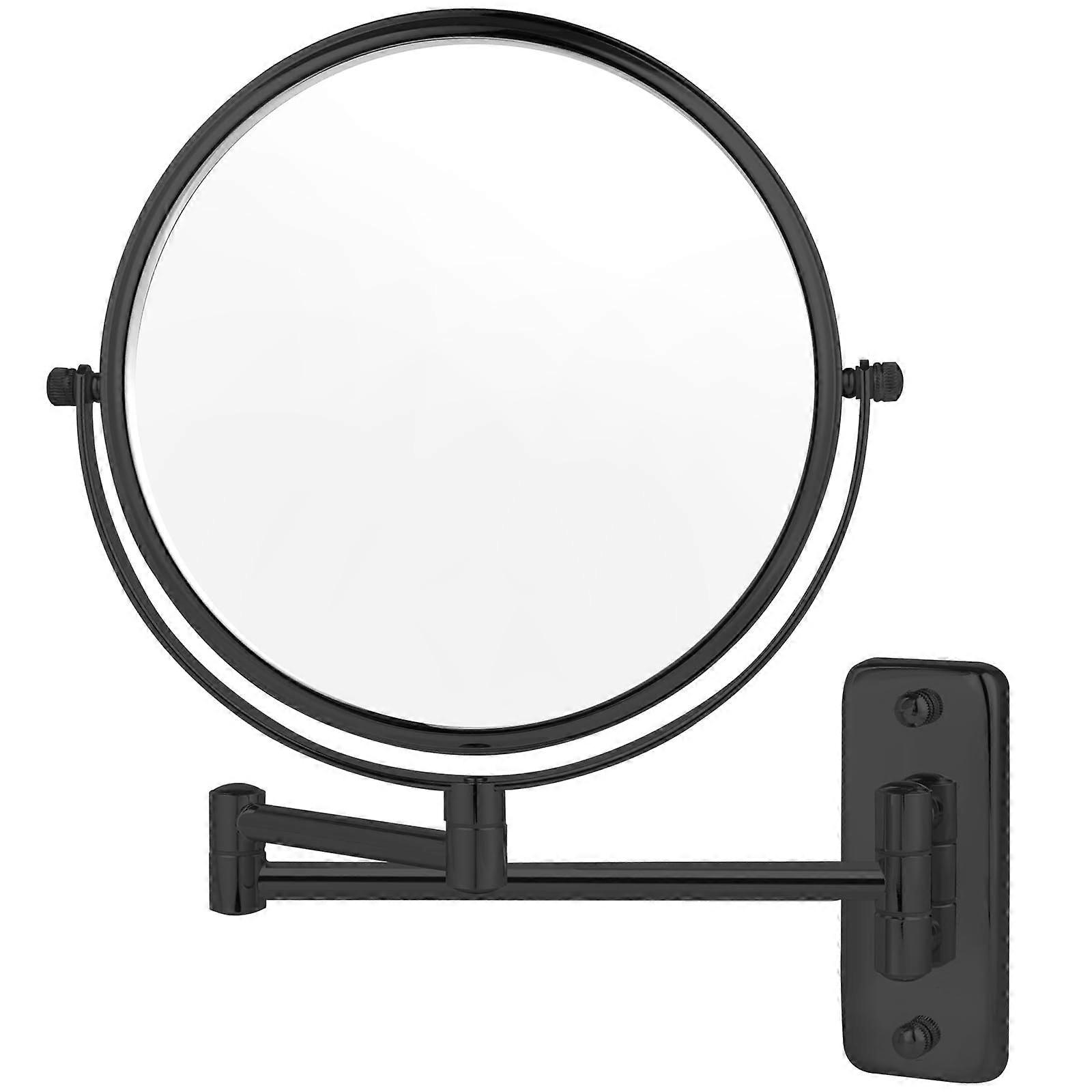 8' Wall Mounted Makeup and Shaving Mirror 10X Double Sided 360° Swivel Extendable Arm Matte Black