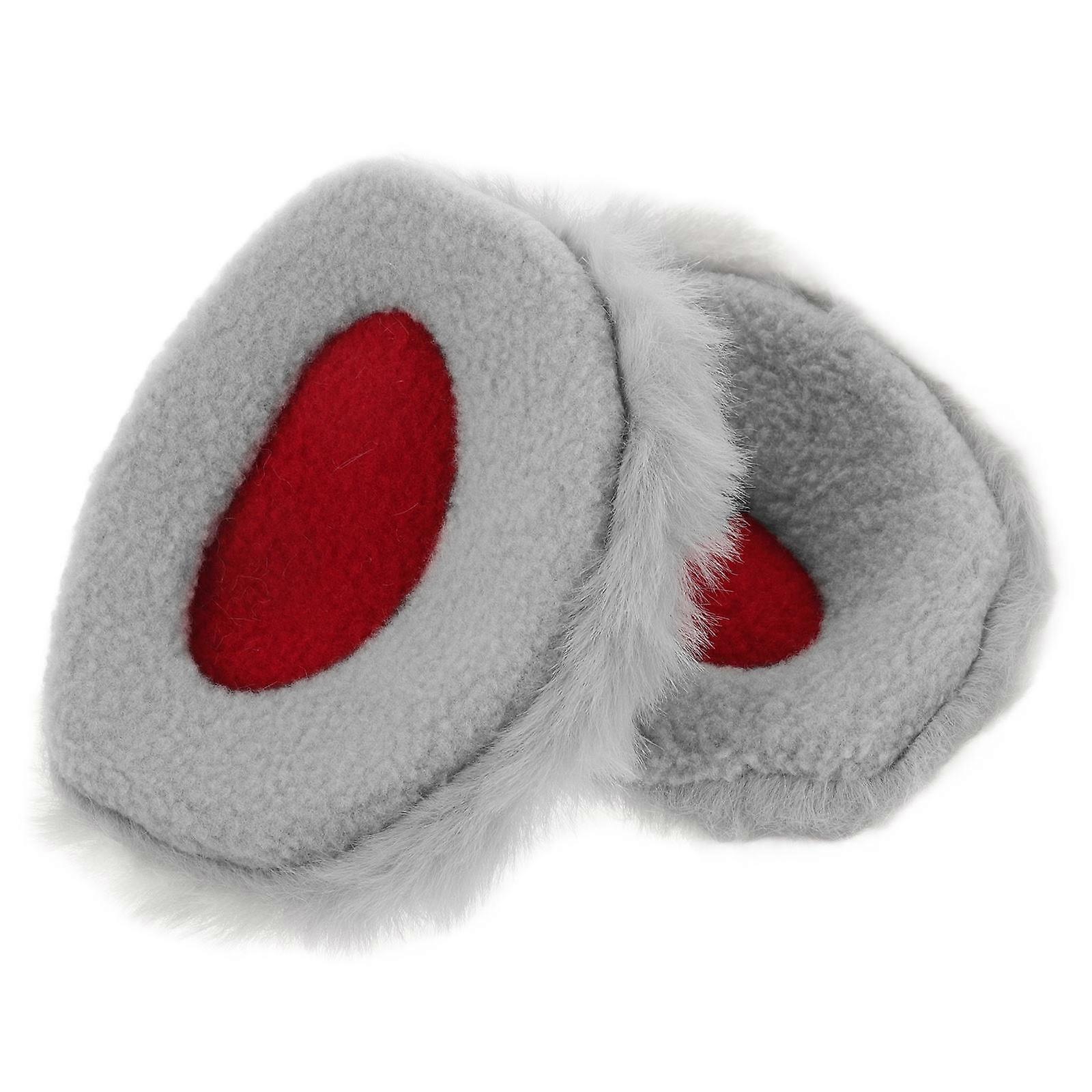 Bandless Rabbit Ear Muff Ear Protector for Winter Use 1Pair Grey