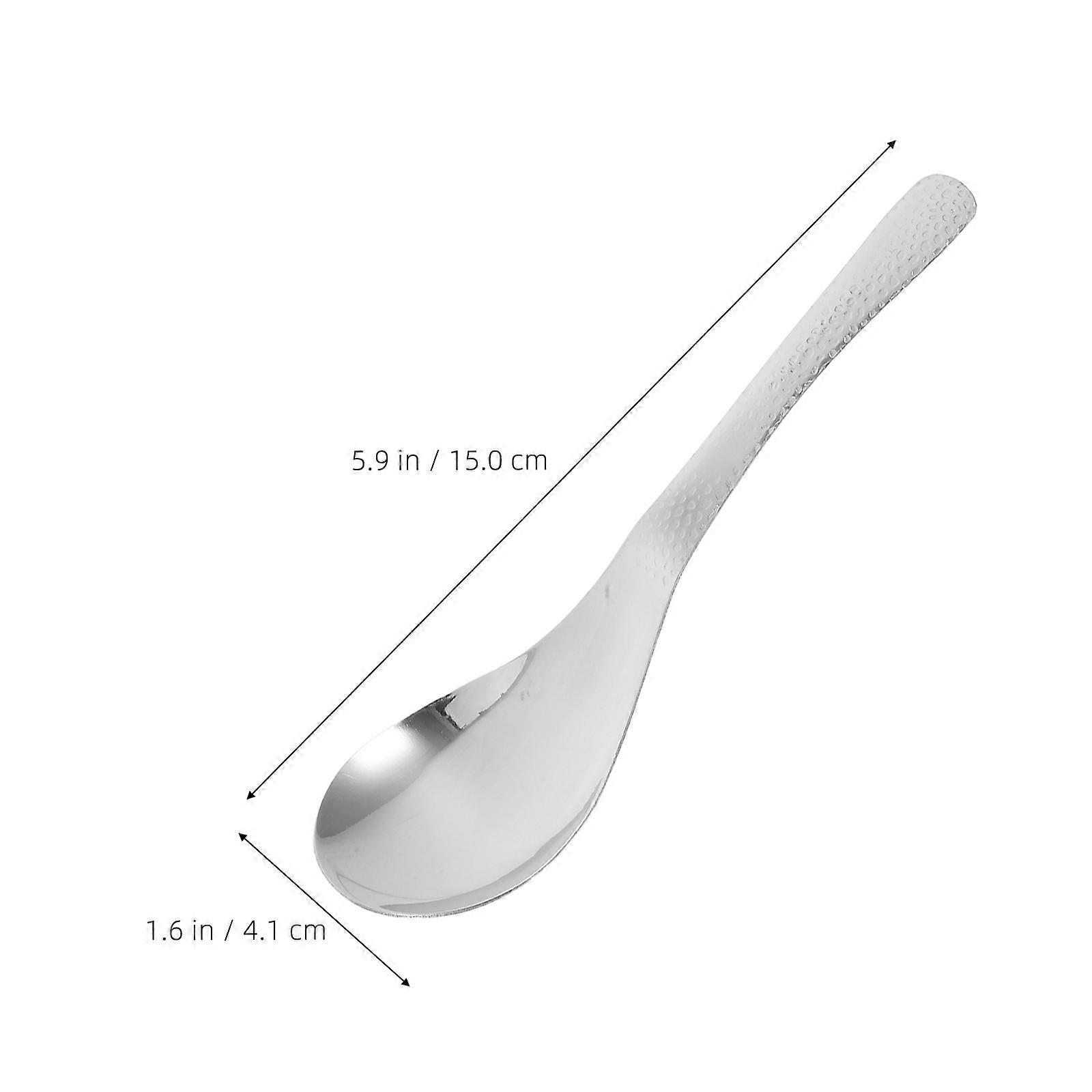 Silver Hammered Dinner Spoons Stainless Steel Spoon for Kitchen 5Pcs