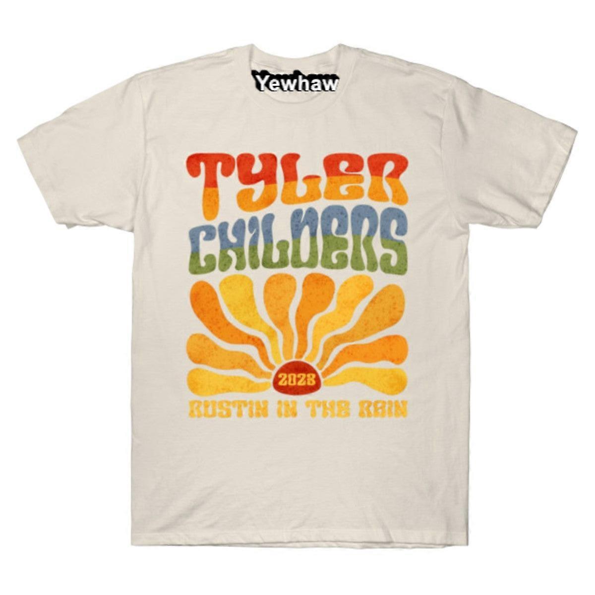 Tyler Childers 2023 Cream Color Groovy Retro T-shirt
