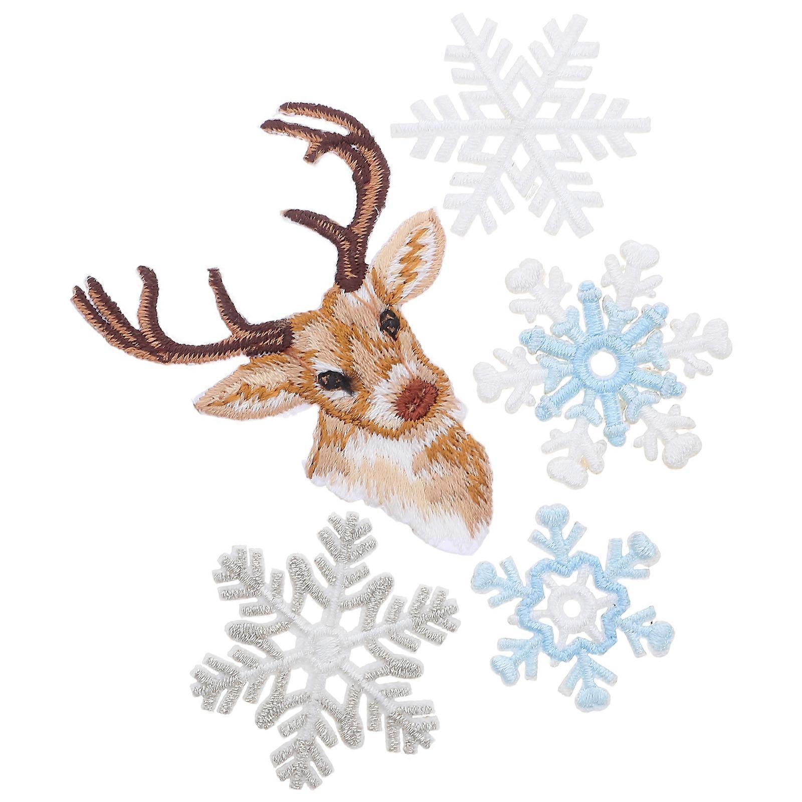 18Pcs Snowflake Embroidered Patch for Sewing on Clothes Assorted Color