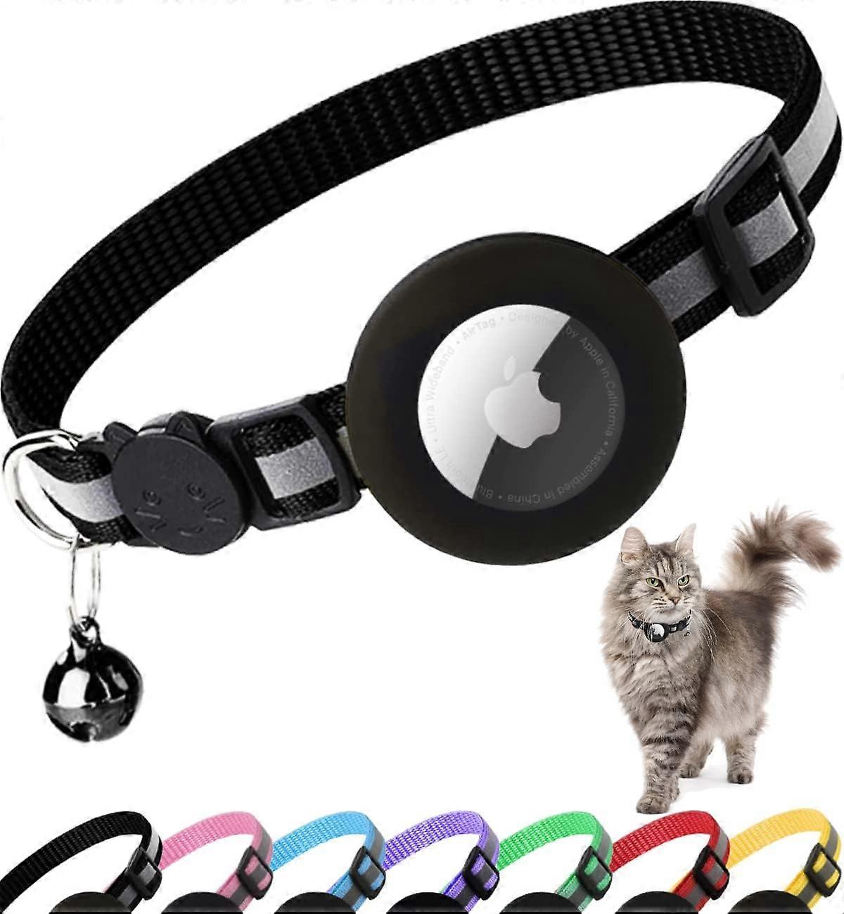 Collier de chat mignon Airtag Breakaway collier de chaton r��fl��chissant avec cloche pour Apple Air porte-��tiquette cloche collier en Silicon