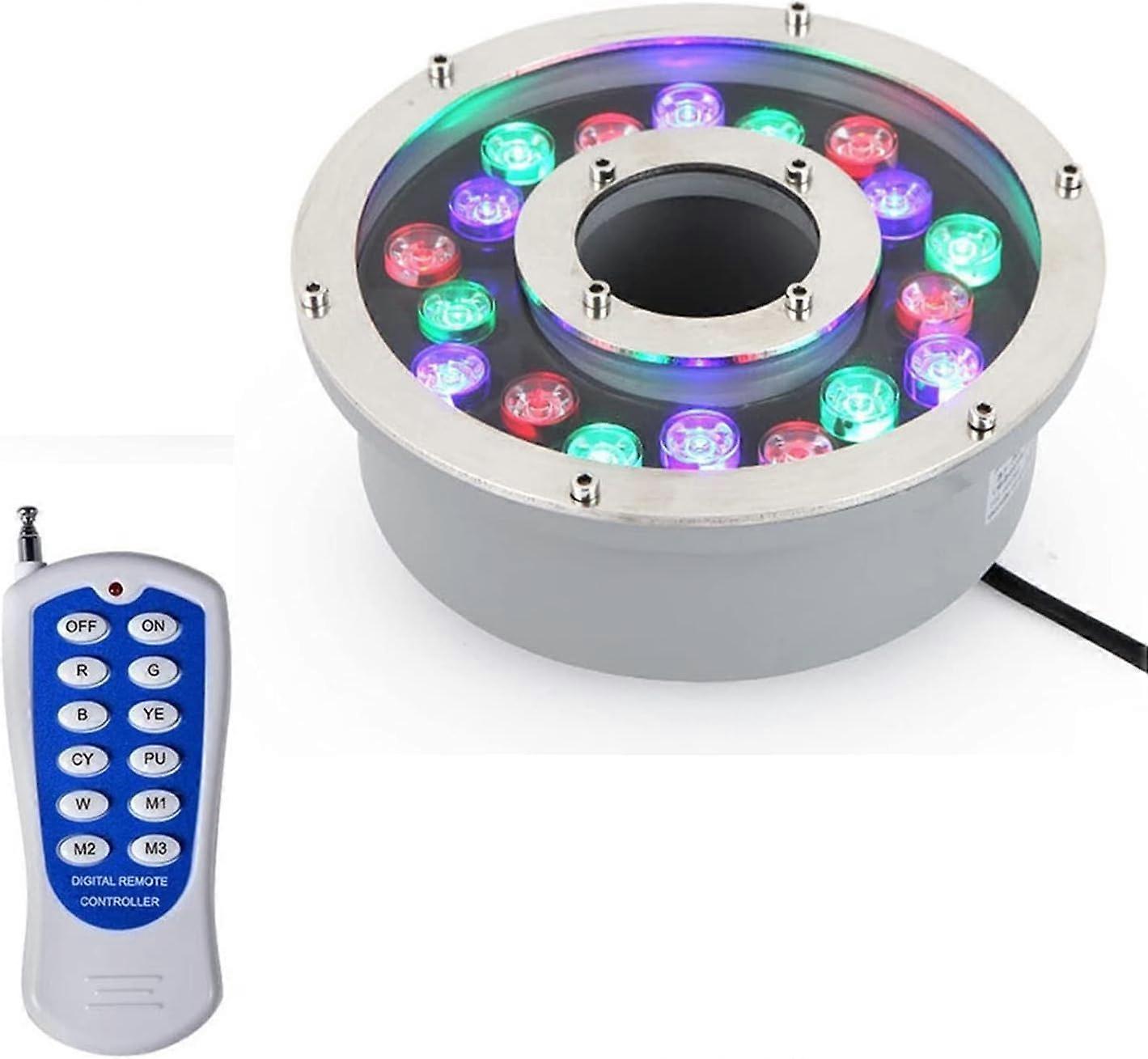 Underwater LED Pond Light RGB Color Changing Fountain Ring IP68 Waterproof 12V with Remote Control