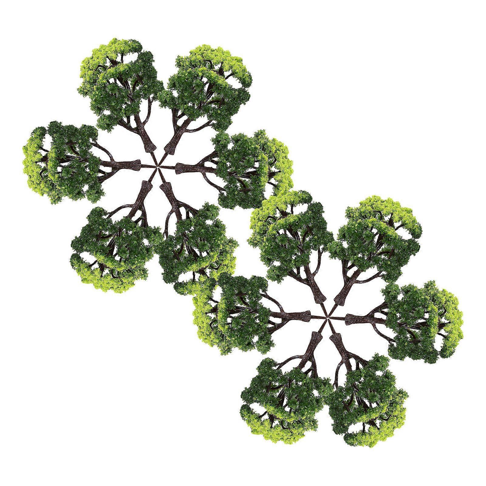 Green Model Tree Plastic 3Pcs for Landscape Decoration Use