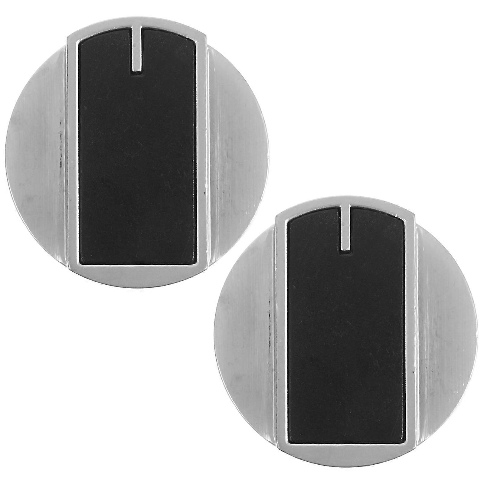 2Pcs Black Universal Gas Stove Knobs for Oven Cooktop Replacement Control Knobs