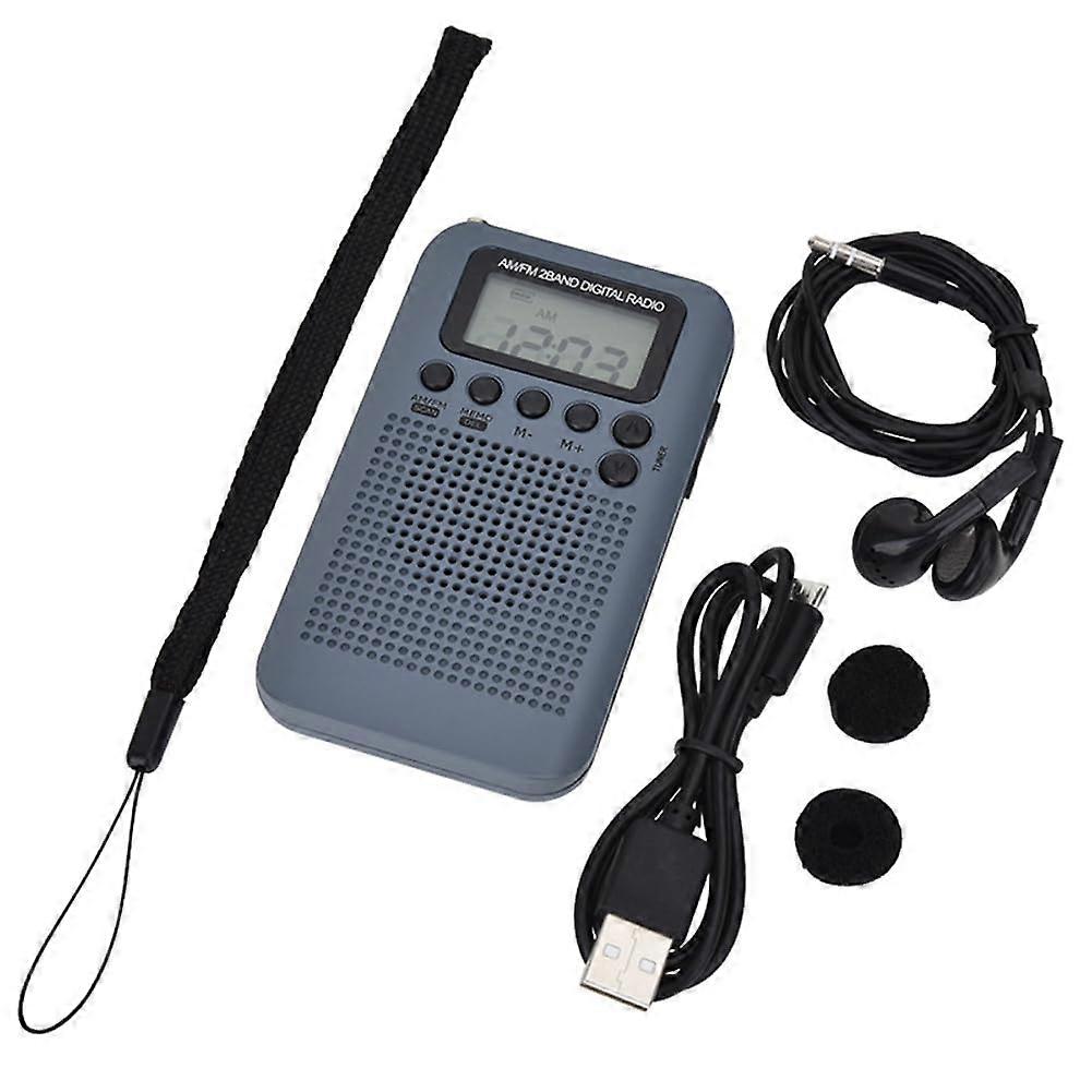 AM/FM Radio With LCD Display Pocket Handheld Radio Digital DualBand Receiver Portable Speaker