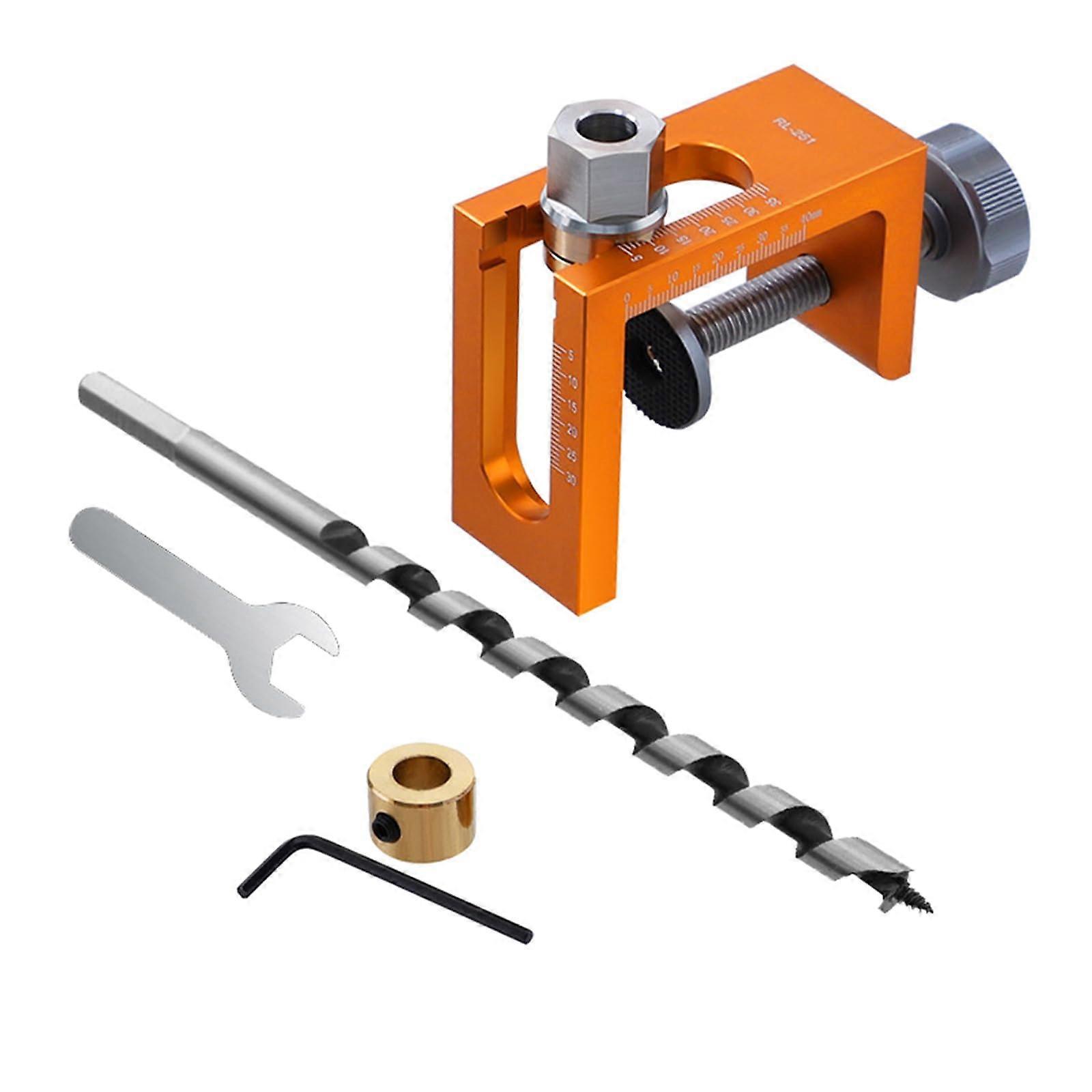 Cabinet Hinge Drilling Jig with Precision System and Adjustable Depth Stop for Woodworking Projects