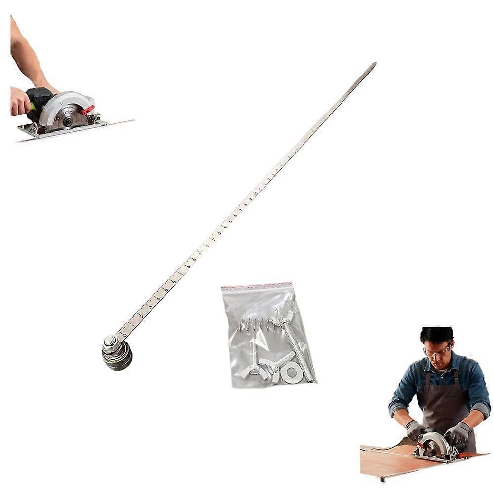 Adjustable Circular Saw Guide Rail 60cm Stainless Steel Precision Cutting Guide for Woodworking