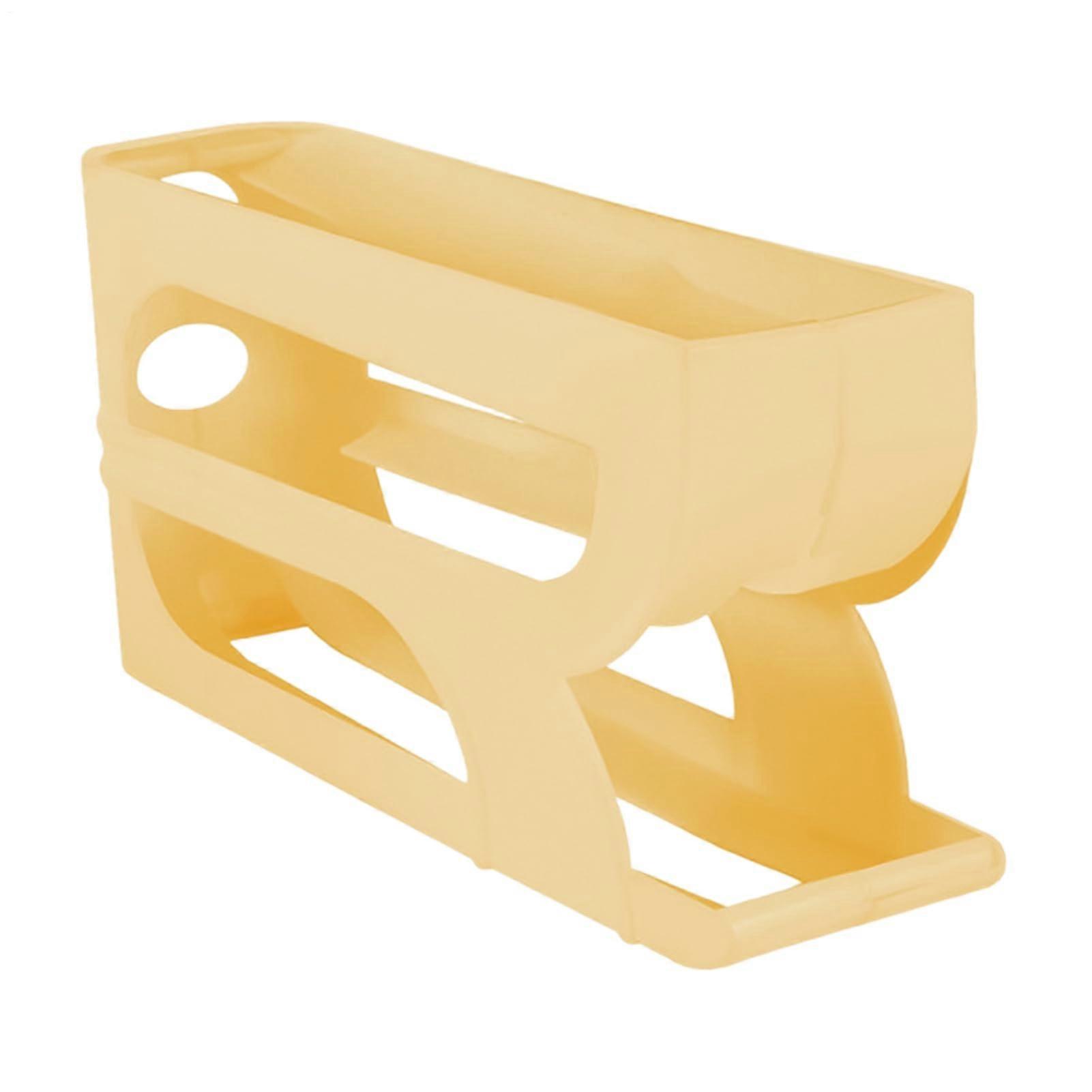 Rolling Egg Dispenser for Refrigerator, ThreeTier Space Saving Egg Storage Organizer Tray Yellow