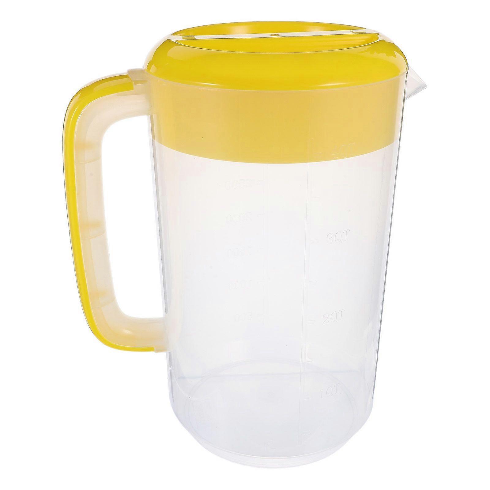1 Pc 4000ml Plastic Large Capacity Juice Cold Water Container Pitcher with Lid