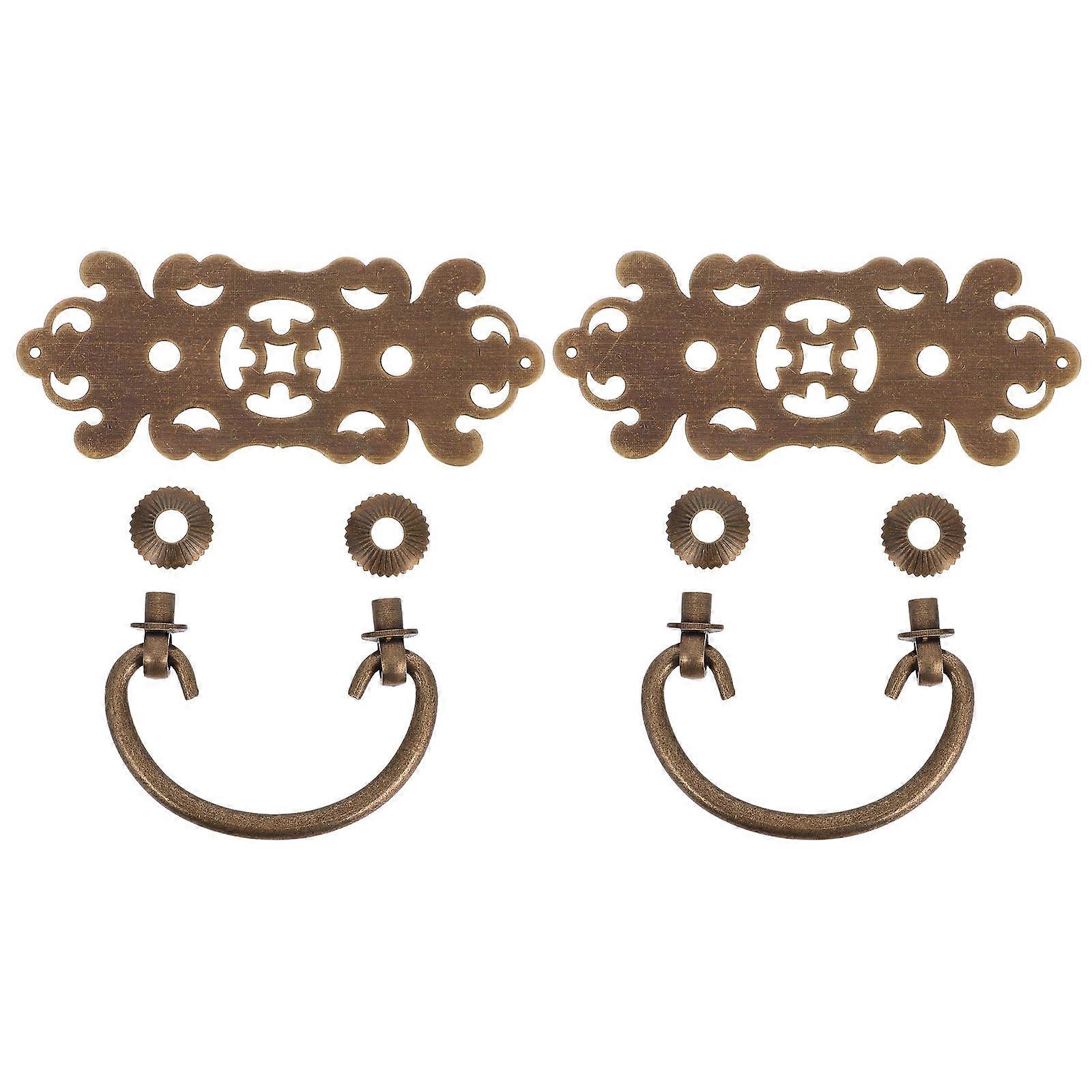 Antique Brass Drawer Pull Handle for Wardrobe with 2Pcs Vintage Knobs